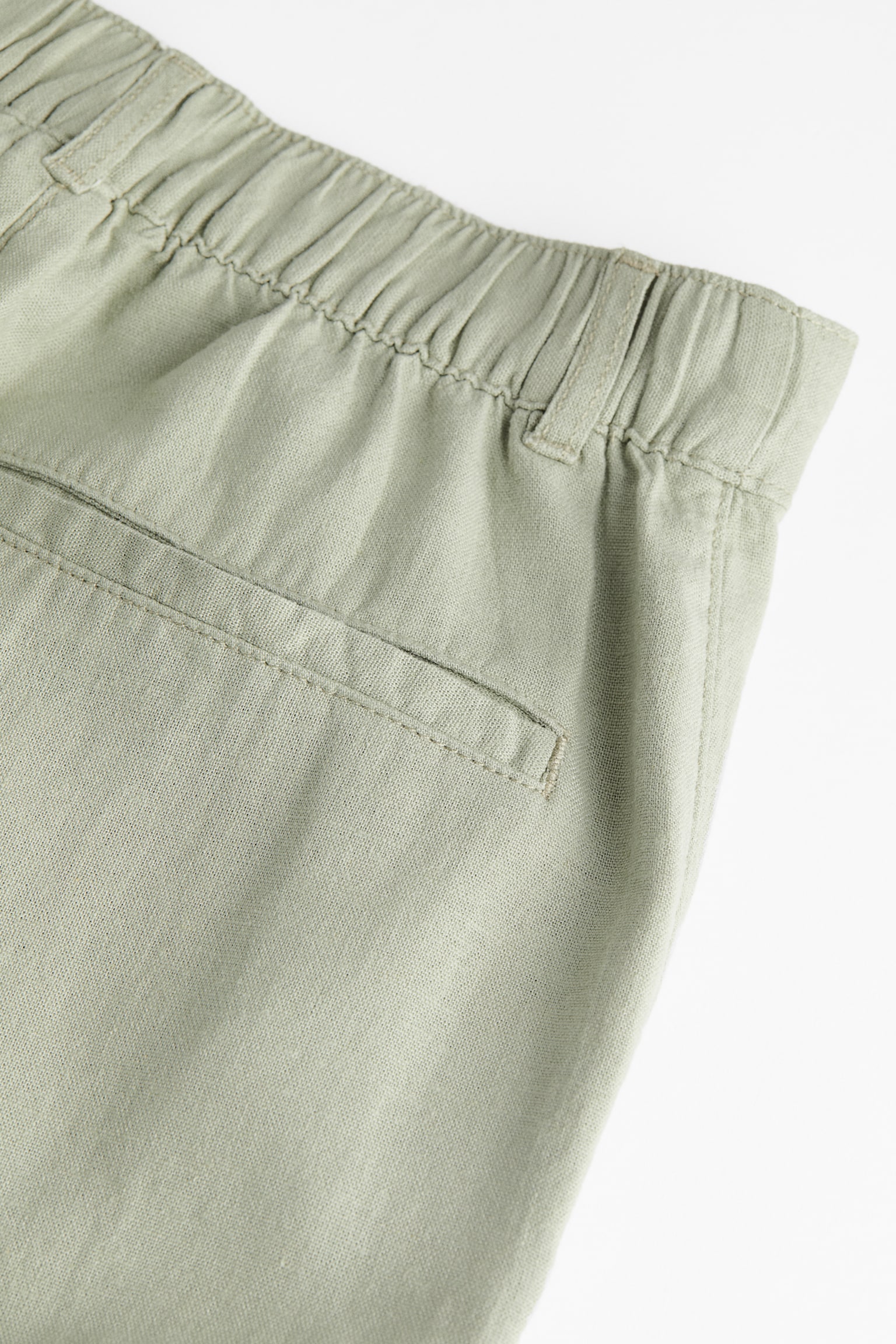 Linen-blend trousers - Light khaki green/Black/Light beige/Dark green - 2