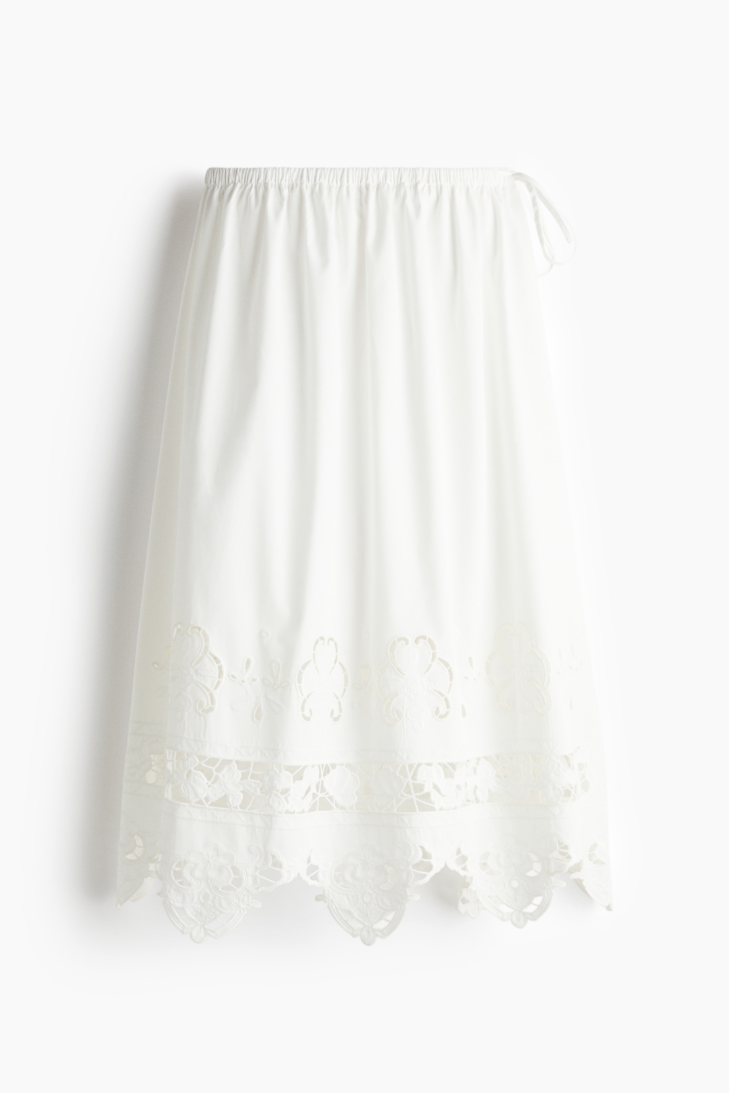 Broderie anglaise cotton skirt - White
