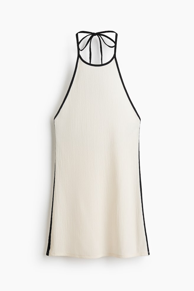 Crinkled Jersey Beach Dress - Cream - 1