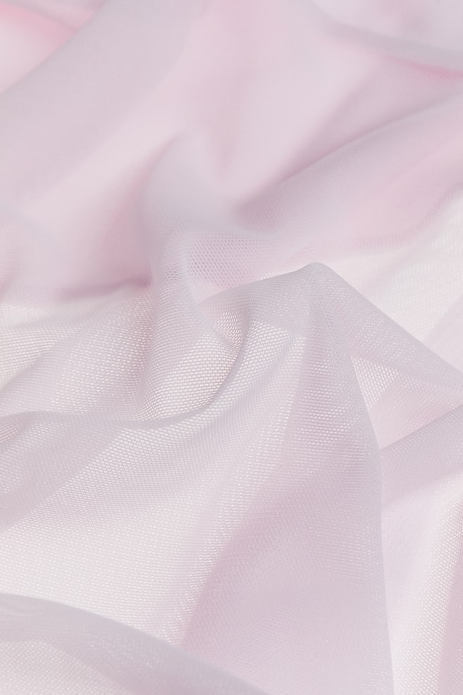 Frill-trimmed mesh dress - Light pink/Black - 3