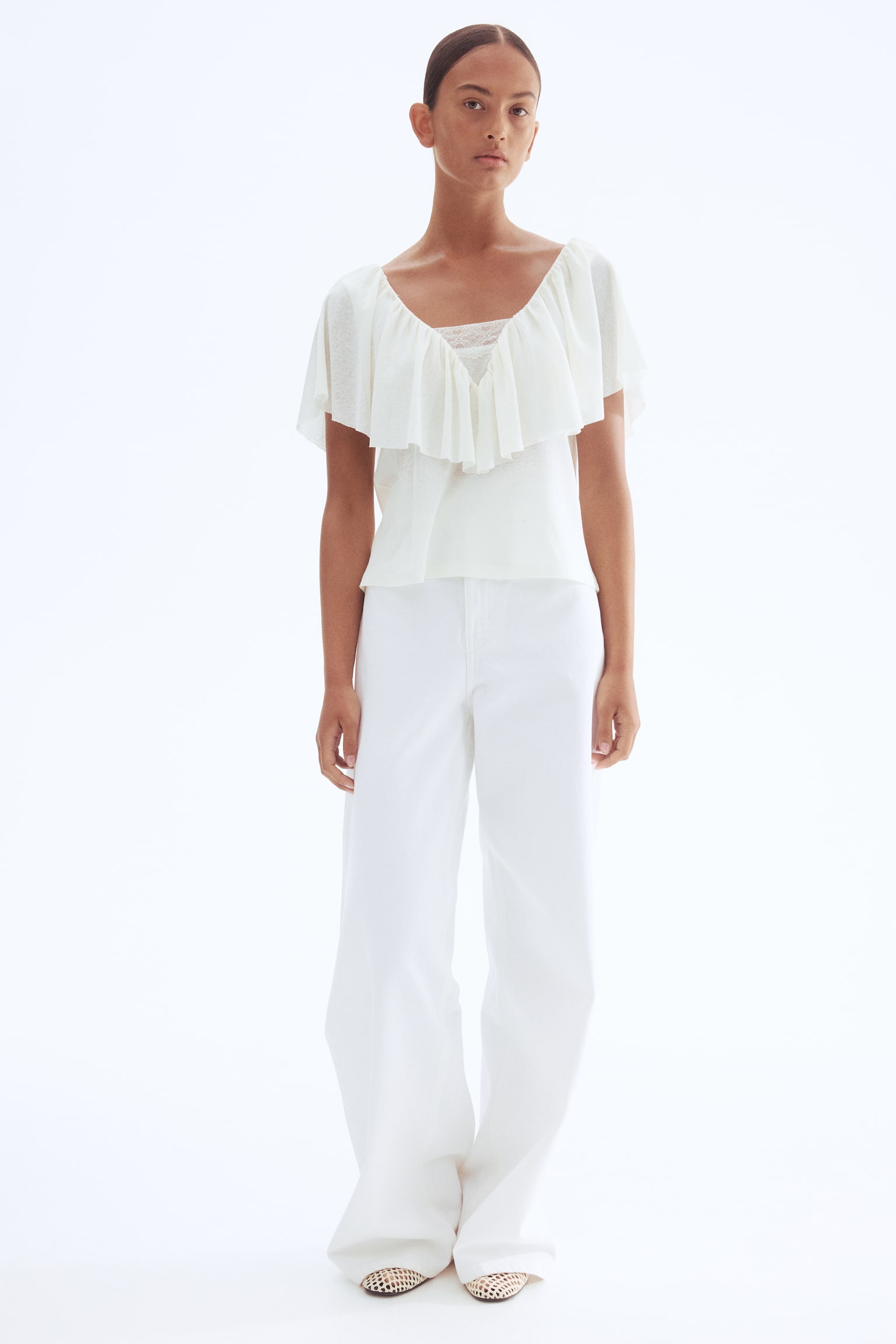 Farbalalı Üst - Beyaz/Siyah - 7