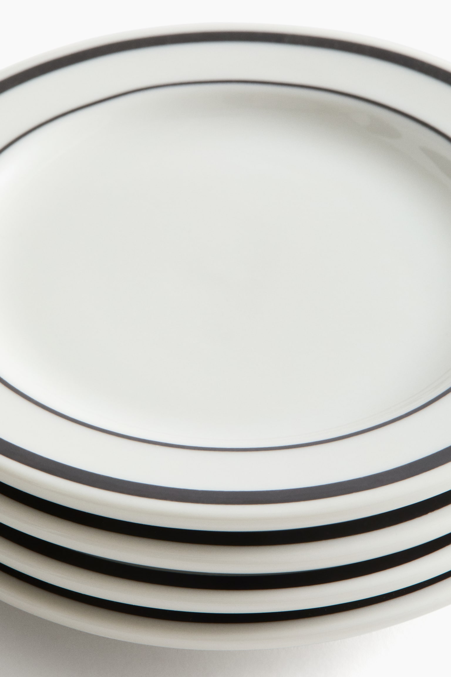 4-pack porcelain side plates - White/Black/White/Red - 2
