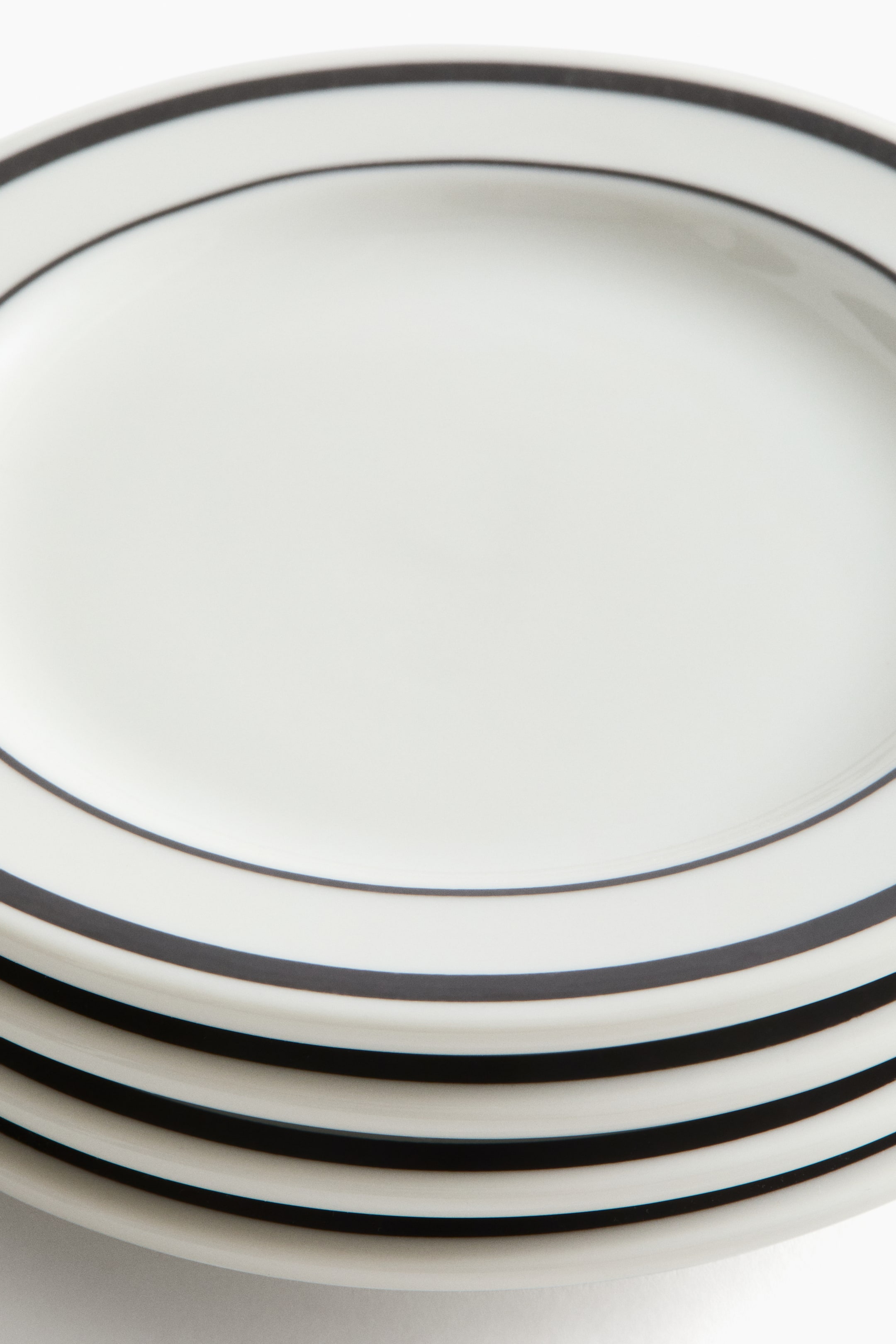 Ver imagen más grande: Pack de 4 platos de porcelana para el pan - Blanco/Negro - HOME | H&M ES 2
