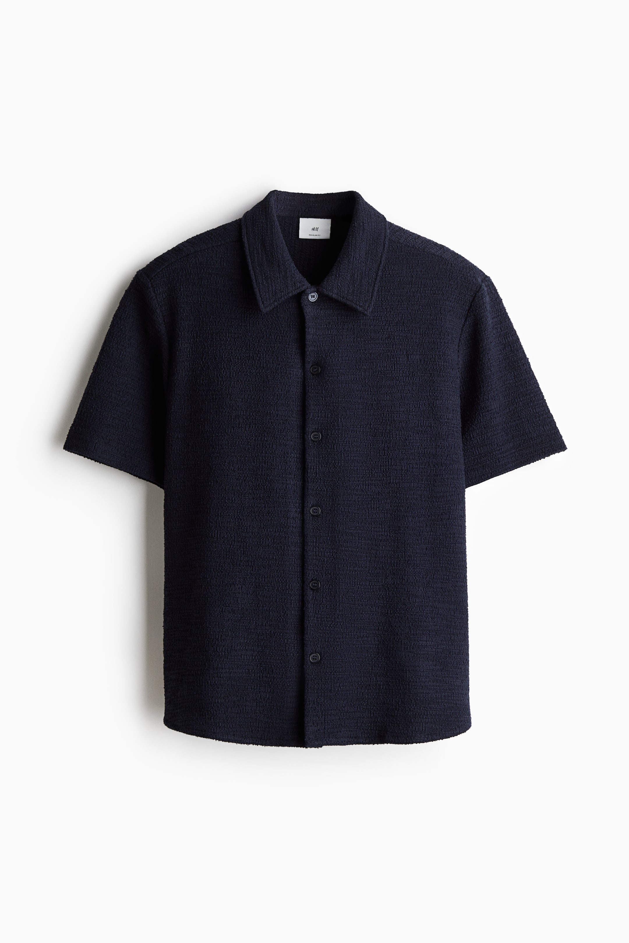 Regular Fit Textured Short-Sleeved Shirt