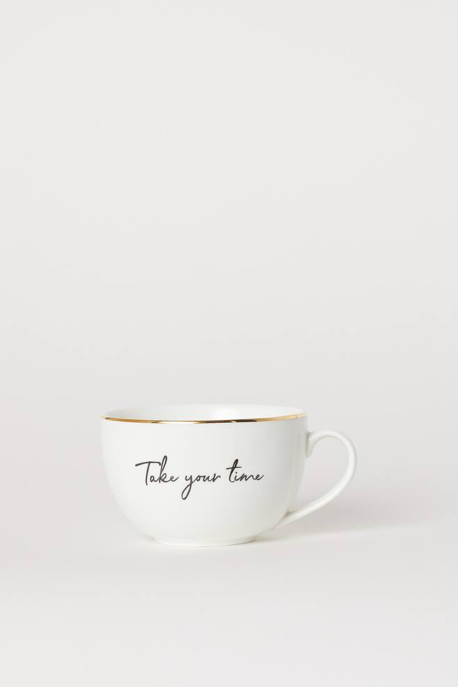 Porcelain cup - White/Take Your Time - 3