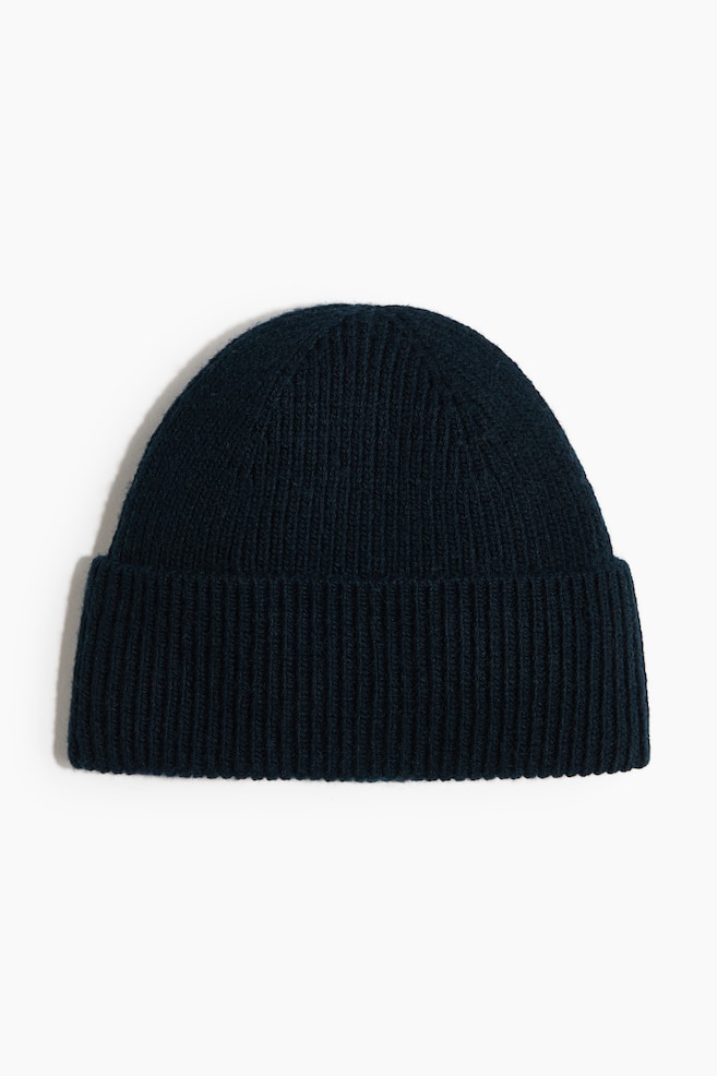 Wool-blend rib-knit hat - Navy blue/Black/Brown/Striped/Light beige/Speckled/Red/Dark red/Dark brown - 1