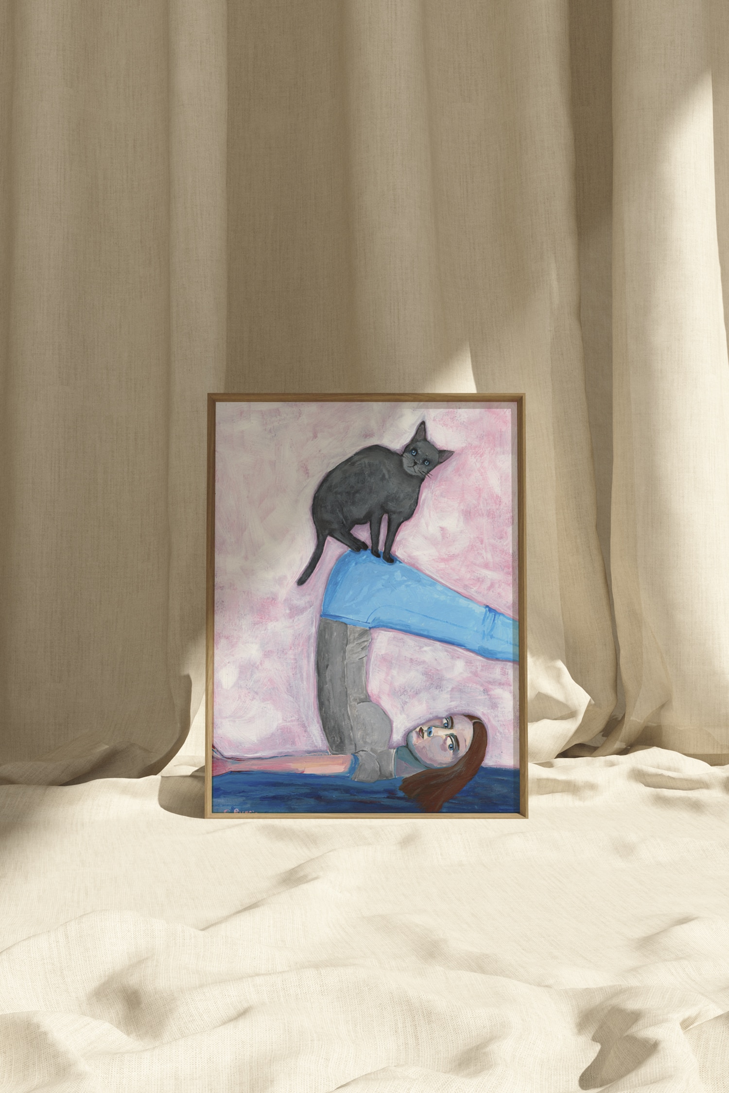 Sharyn Bursic - Yoga With My Cat - Flerfarvet