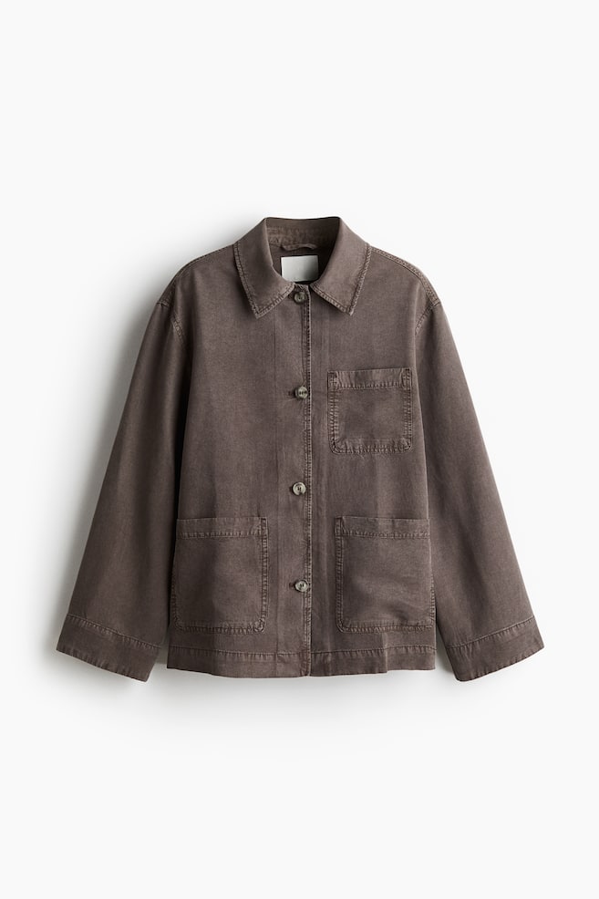 Jacke aus Lyocellmix - Tiefdunkles Graubraun - 1