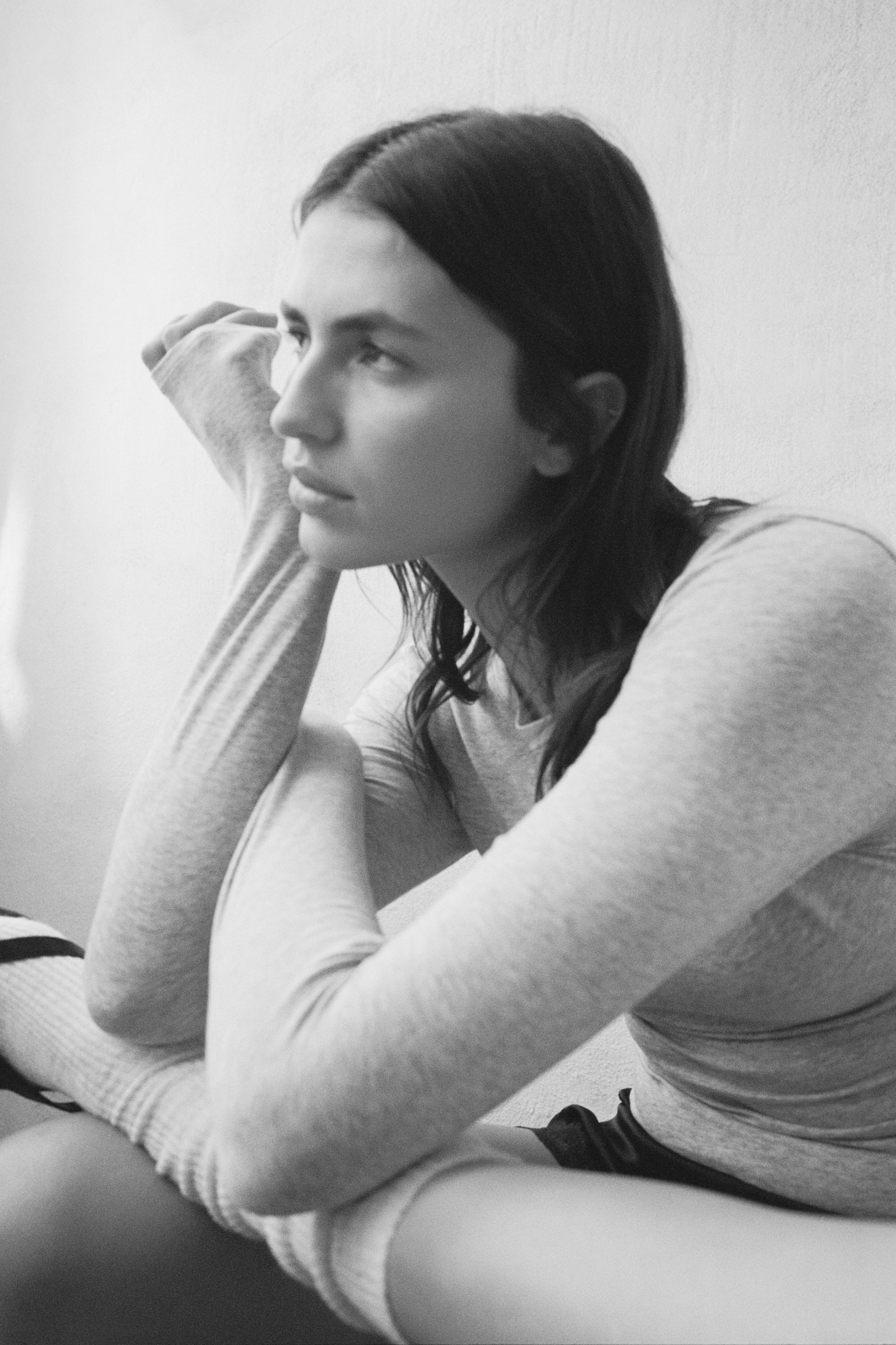 Sports Top with DryMove™ - Light gray melange/Light yellow - 4