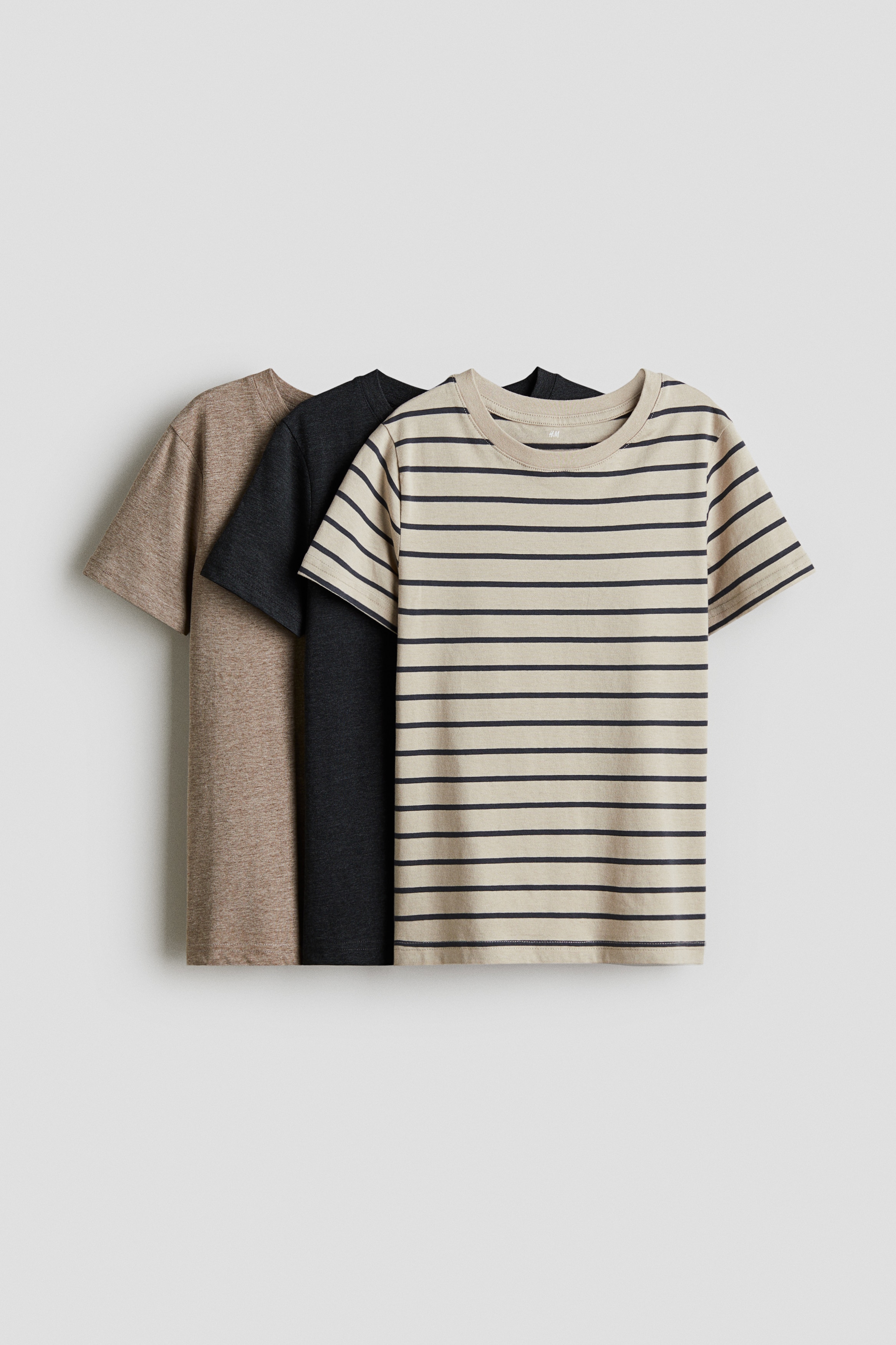 H & M - Tシャツ 3枚セット - ベージュ H & M - Tシャツ 3枚セット - ベージュ