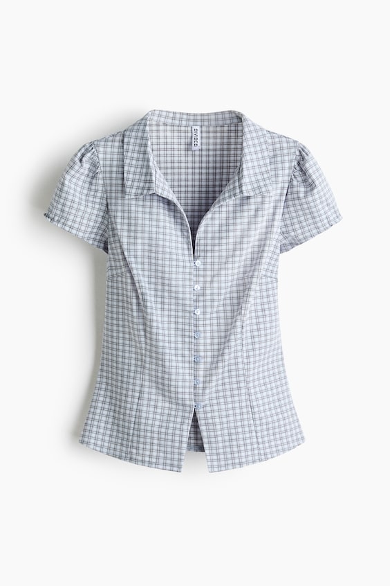 Женские топы H&M Button-Front Top with Collar
