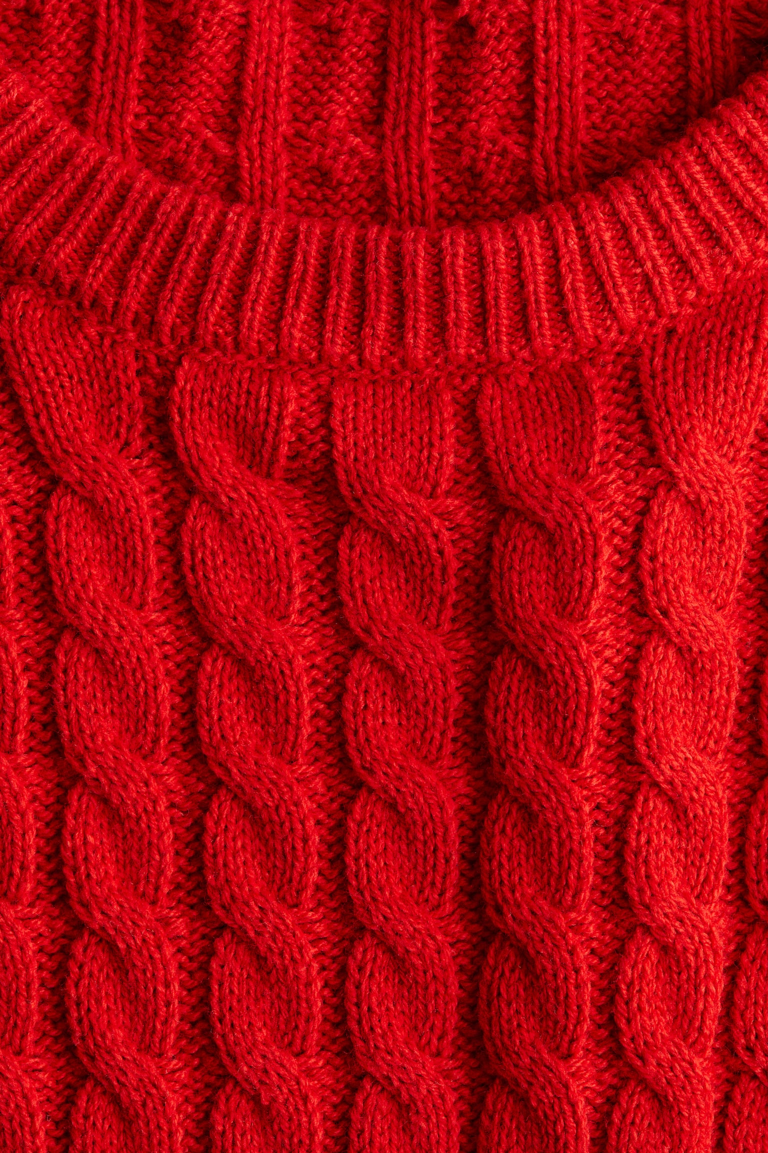 Cable-knit jumper - Bright red/Cream/Navy blue/Beige - 3