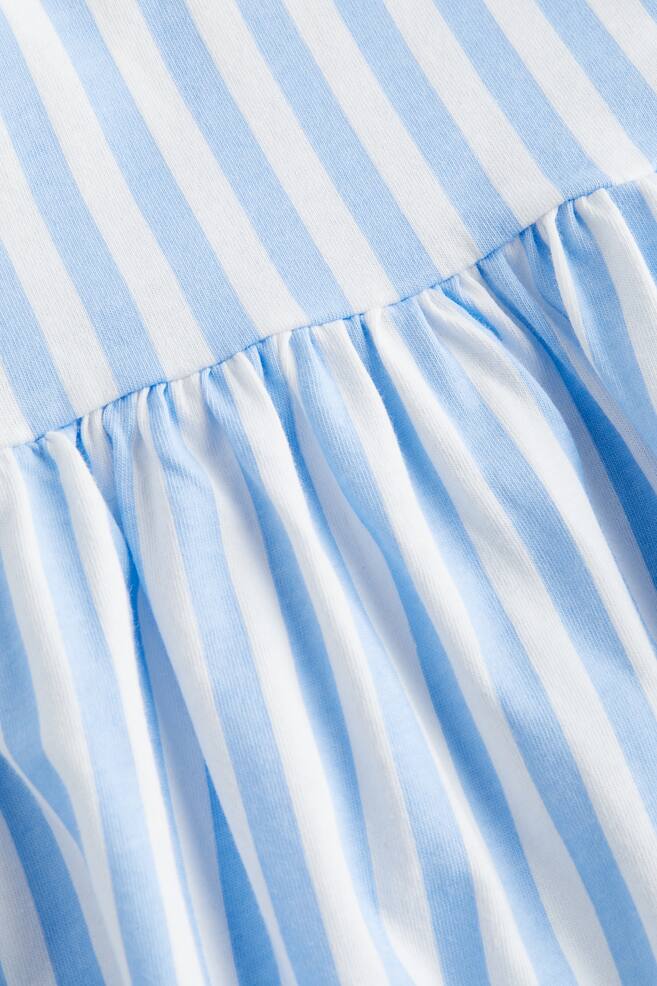 Flounce-trimmed jersey dress - Light blue/Striped/Light pink/Natural white/Pink/dc/dc - 3