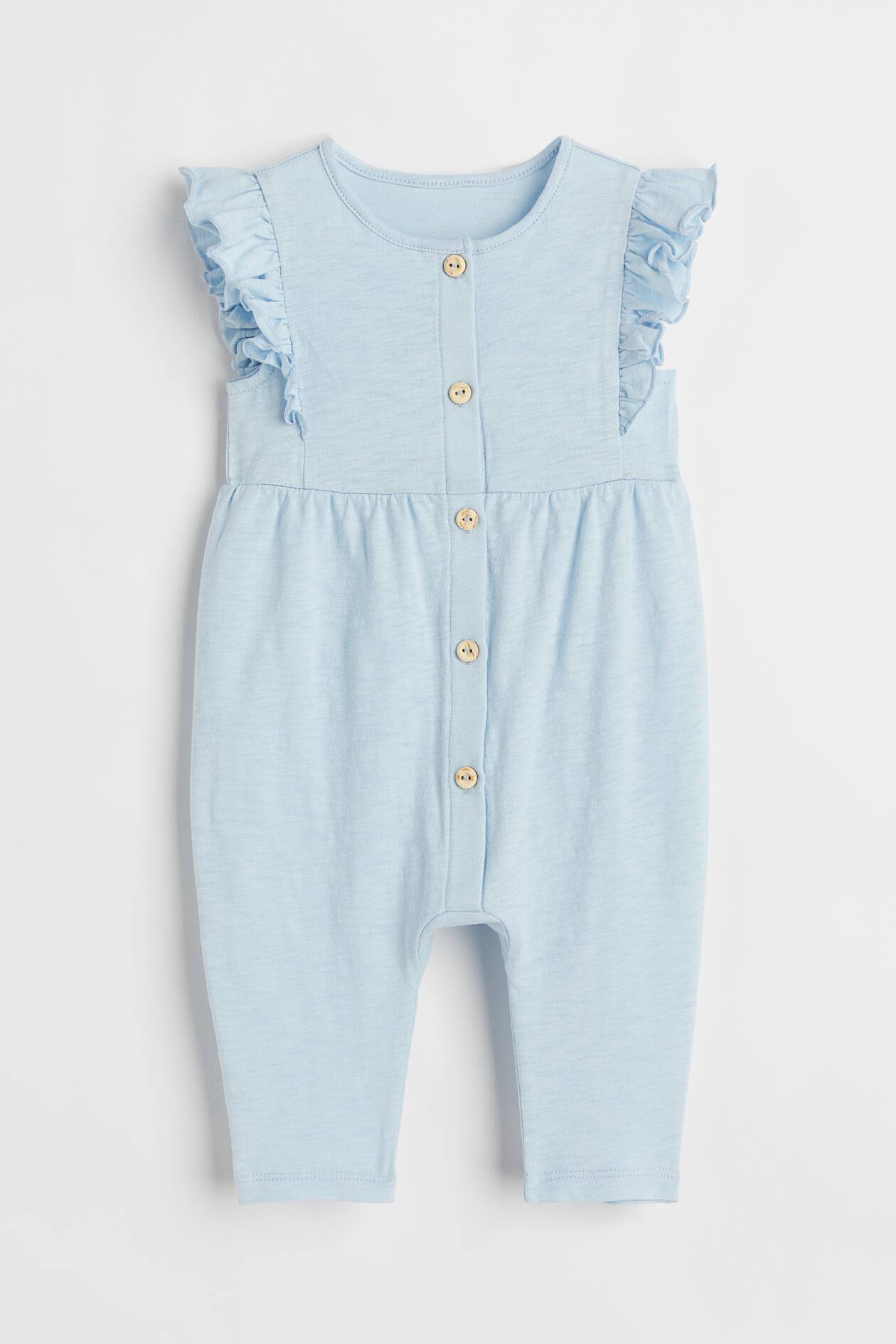 Slub Jersey Romper Suit - Round Neck - Sleeveless - Light blue - Kids ...