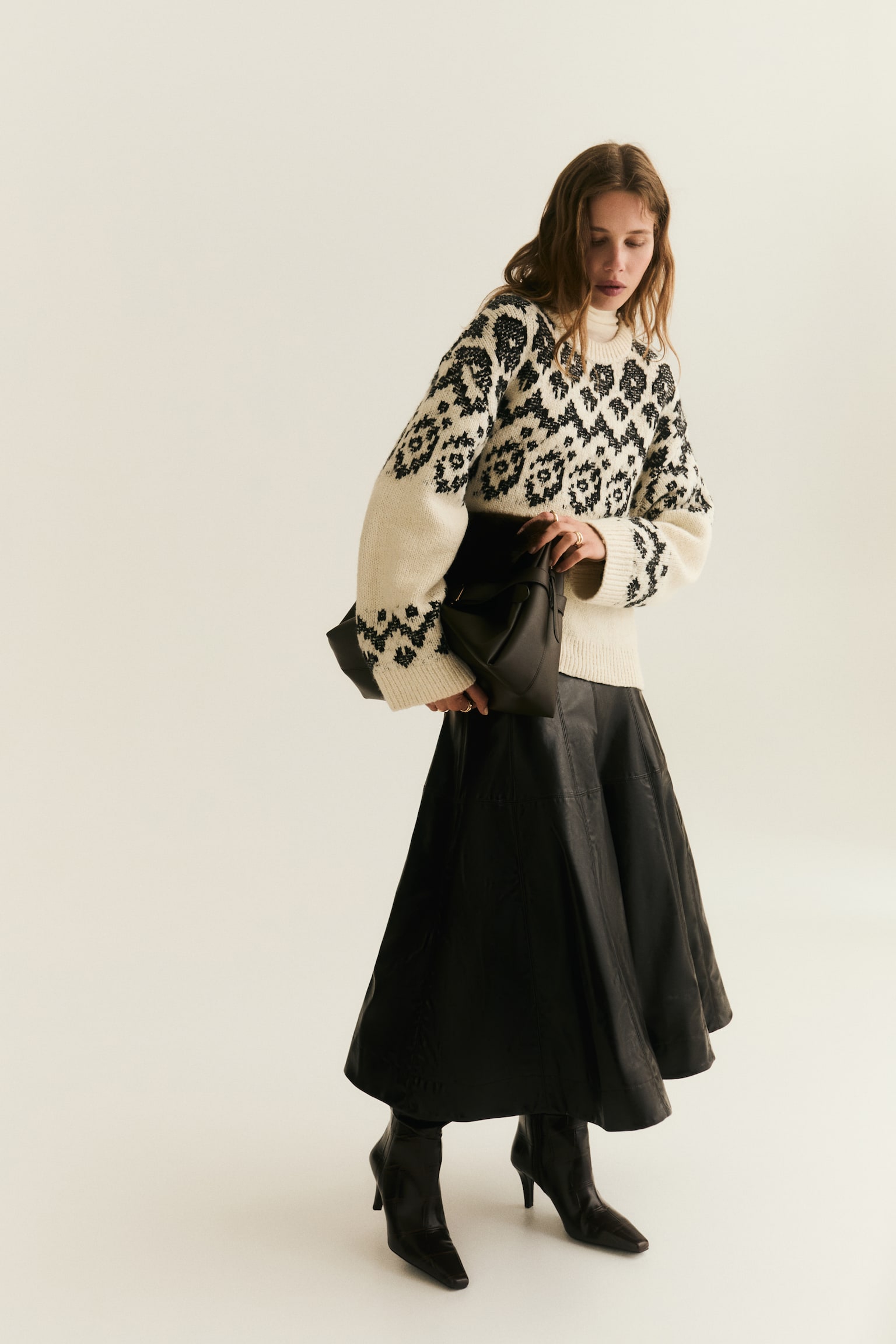 Pull en maille jacquard - Blanc/motif