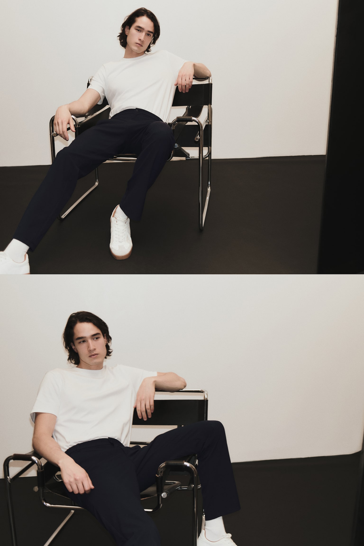 Spodnie chinos Four-way Stretch - Granatowy/Czarny/Ciemnoszary - 7