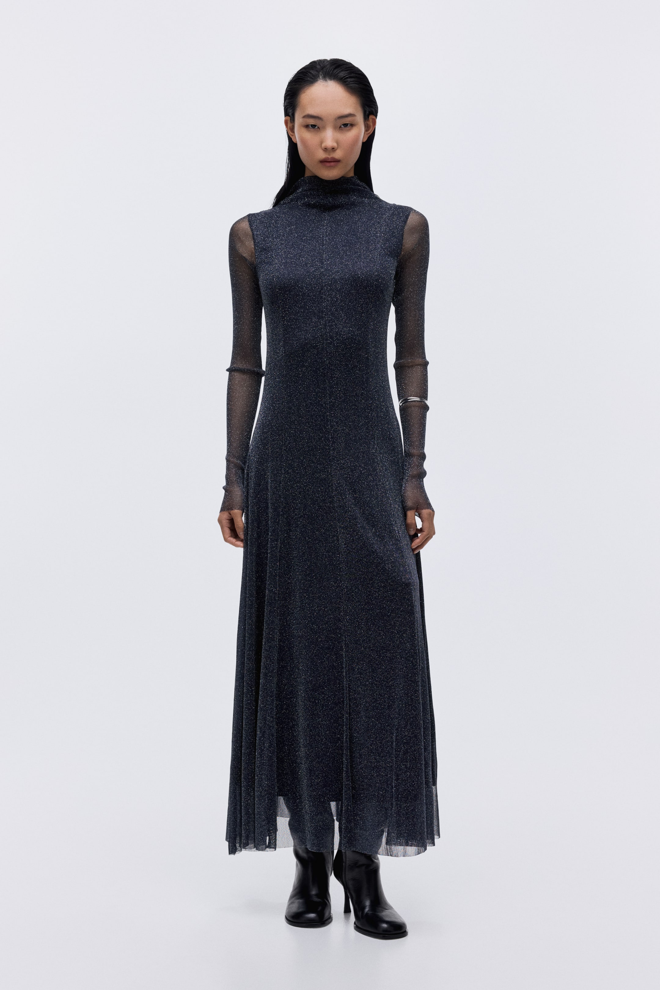 View larger image: Shimmering maxi dress - Navy blue - Ladies | H&M HK 1
