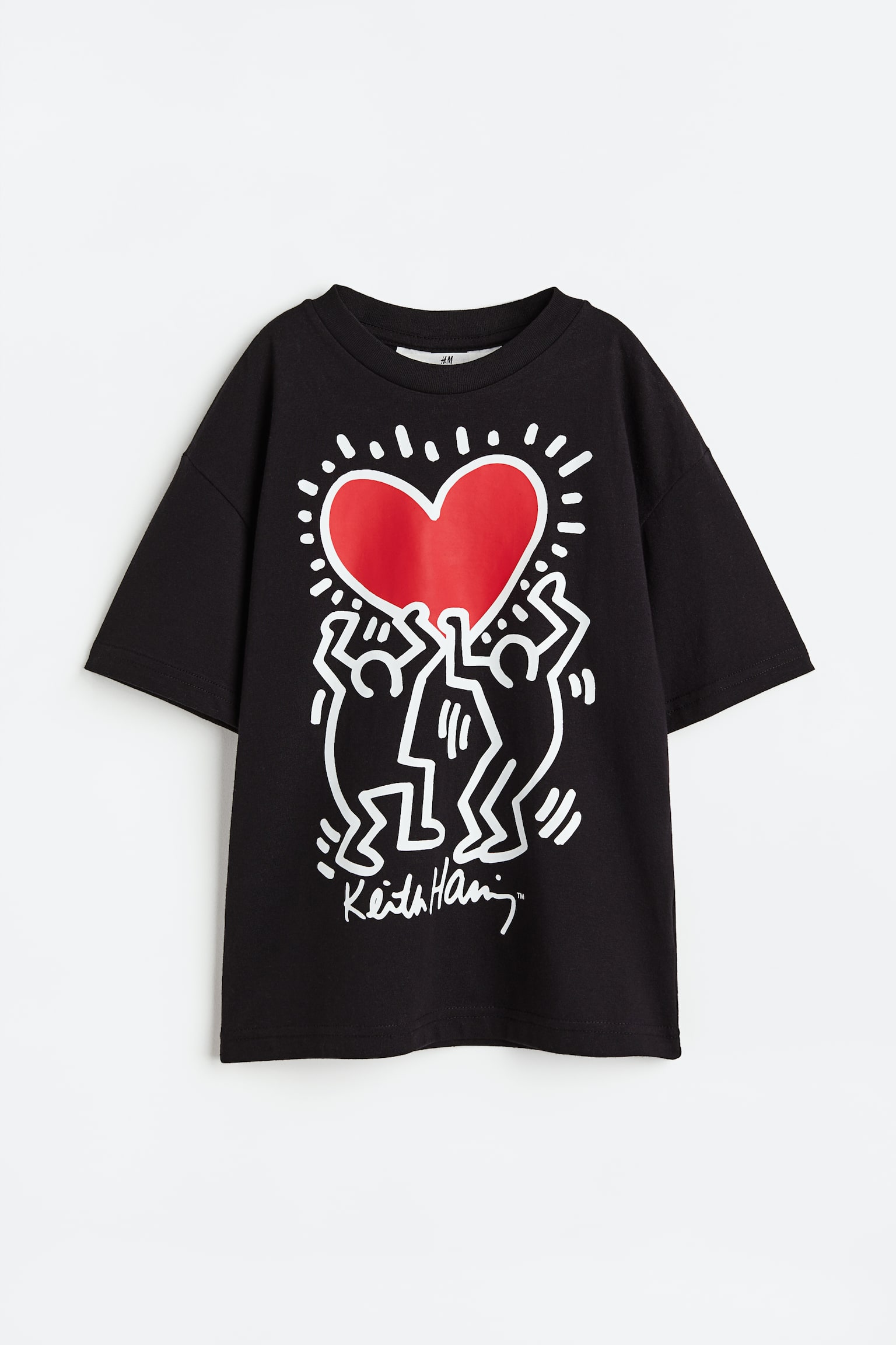 Áo thun dáng thụng in hình - Màu đen/Keith Haring - 1