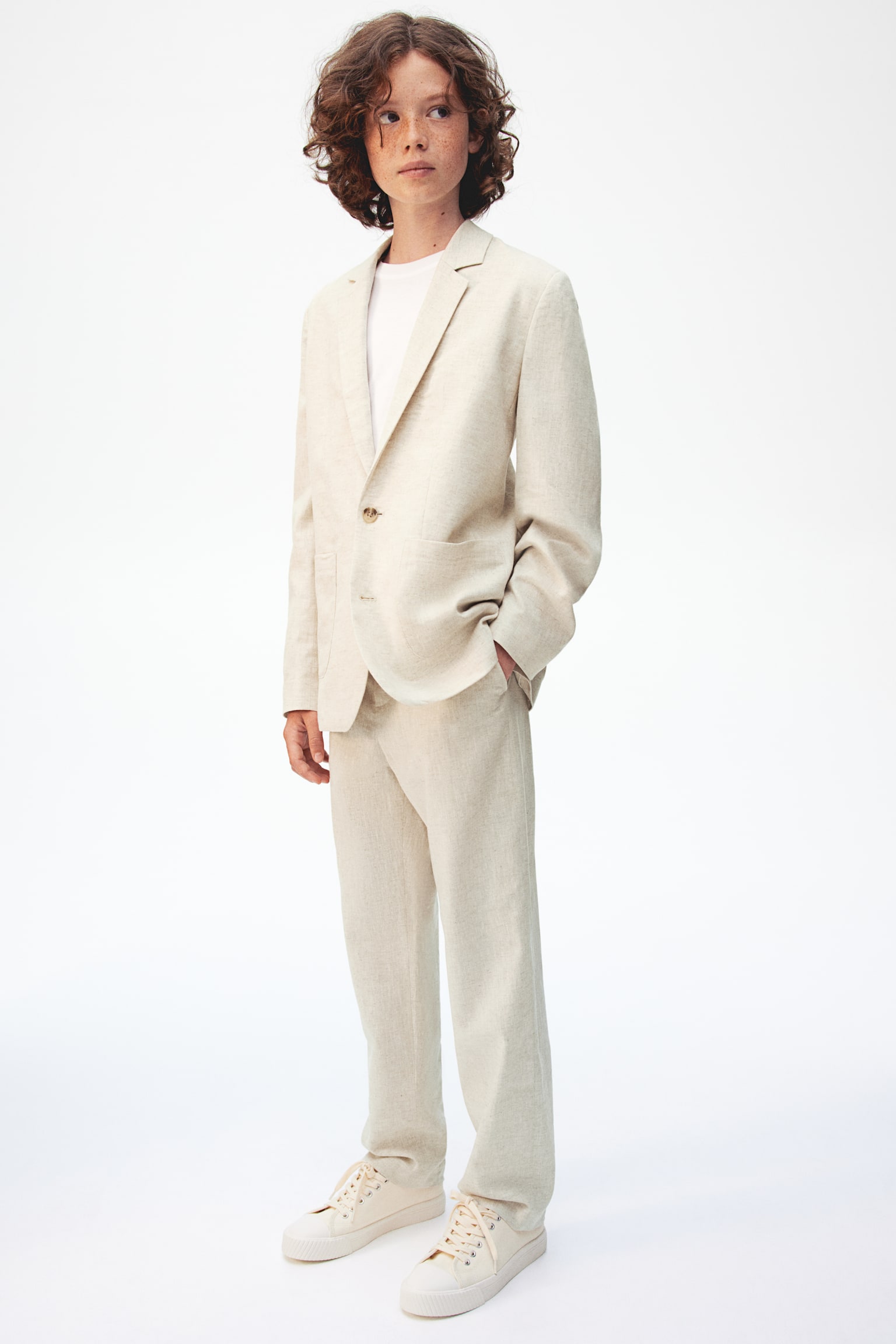 Linen Blend Suit - Light beige - 2