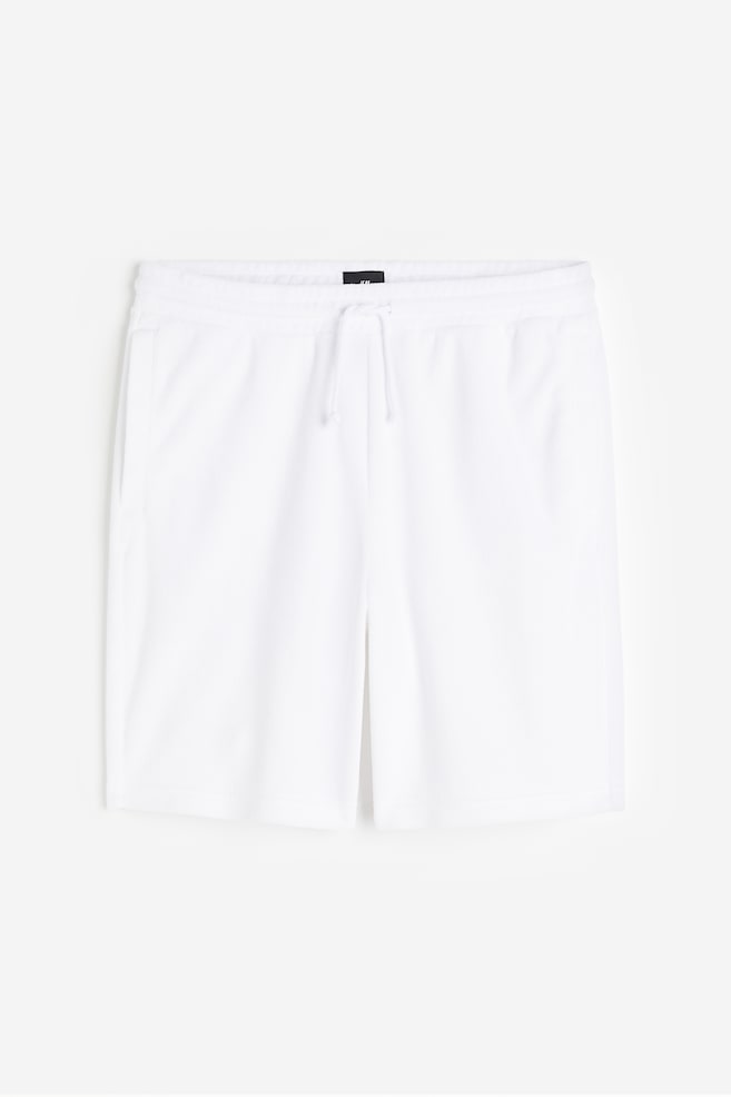 Shorts in tessuto felpato Relaxed Fit - Bianco - 1
