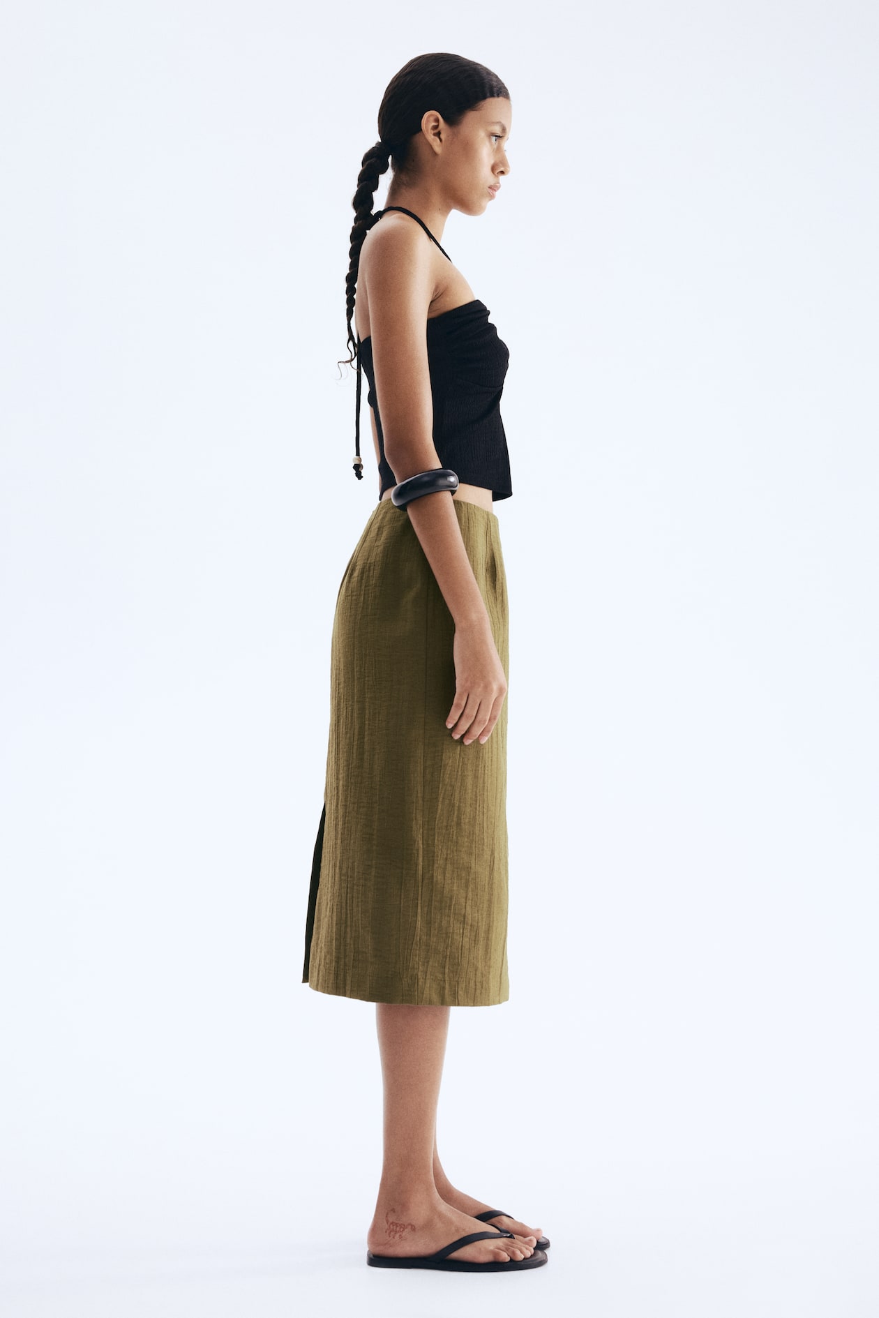 Crinkled Pencil Skirt - image 3