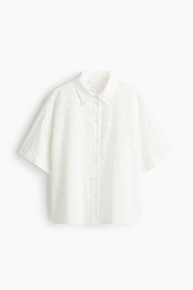 Broderie anglaise shirt - White - 1