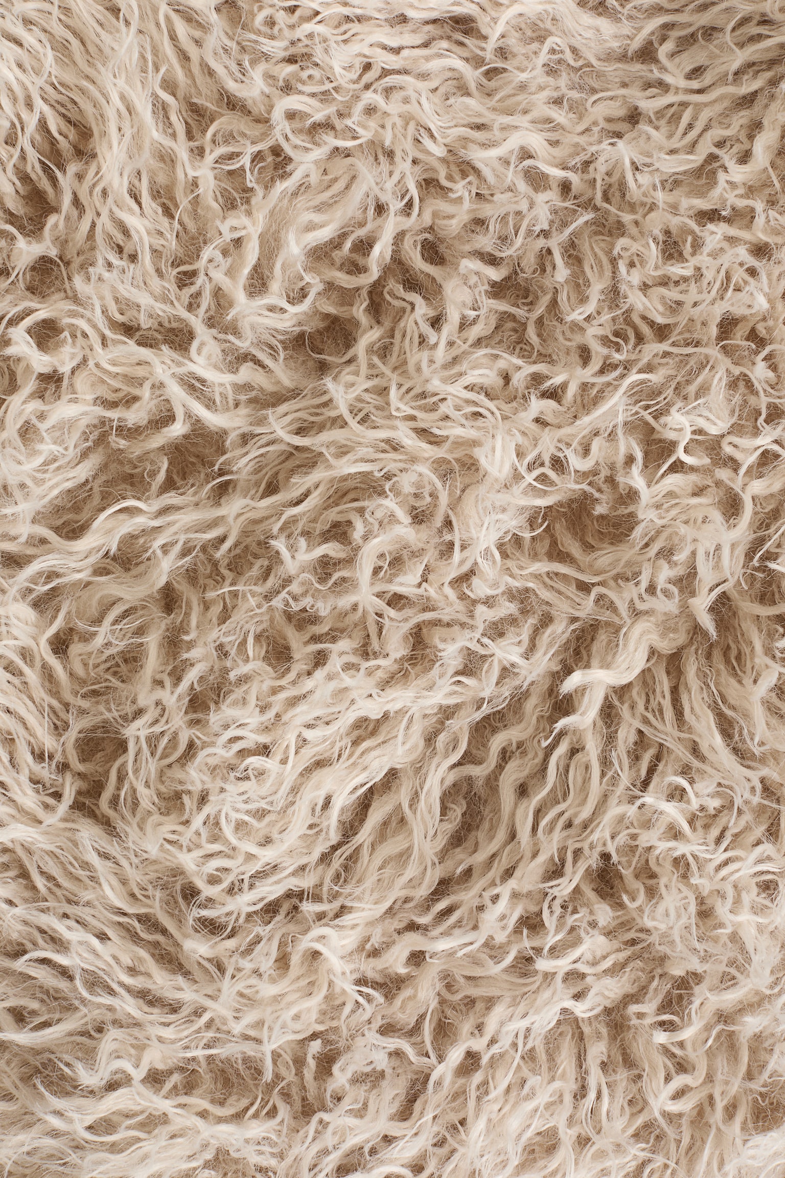 Fluffy pouf - Light beige - 4