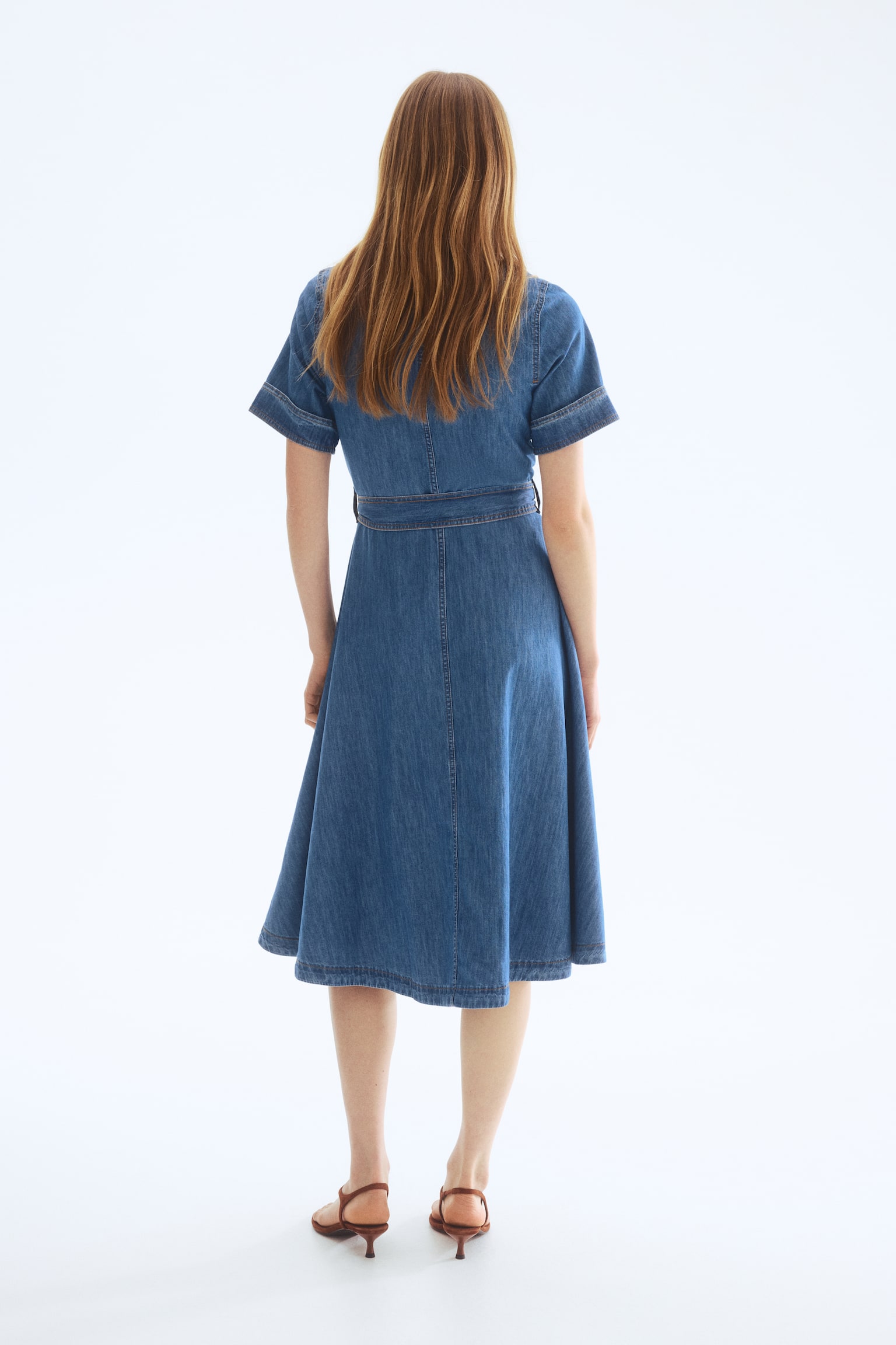 Denim shirt dress - Denim blue/Dark denim blue - 5