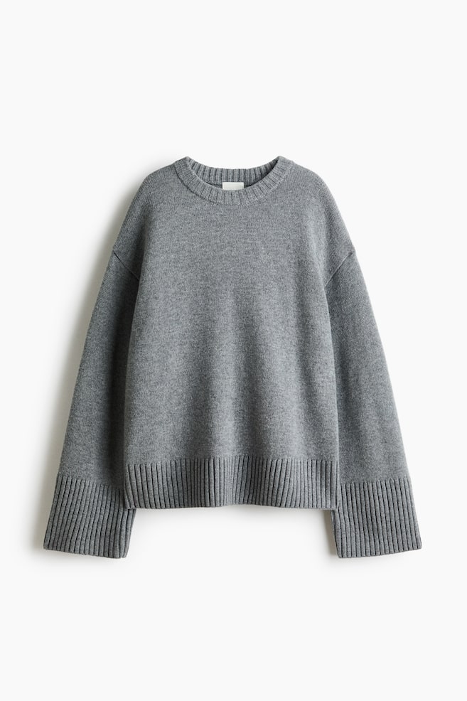 Cashmere-Blend Sweater - Gray/Navy blue/Dark taupe/Dark beige/Black/Cream - 1