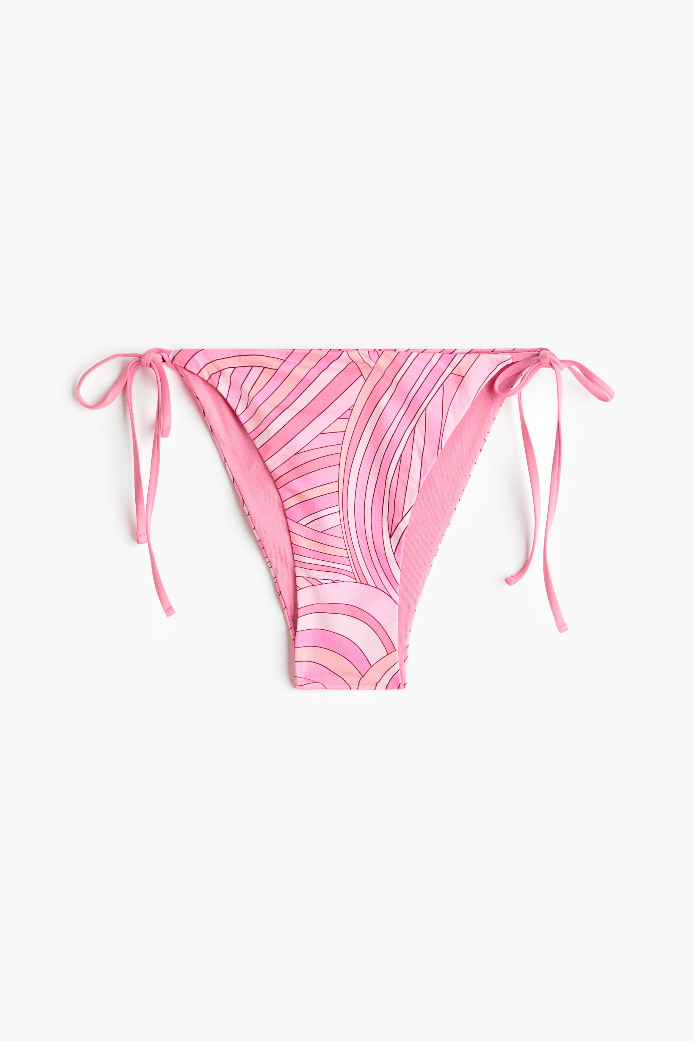 Bas de maillot Tanga à nouer - Rose/motif/Rose/rayé