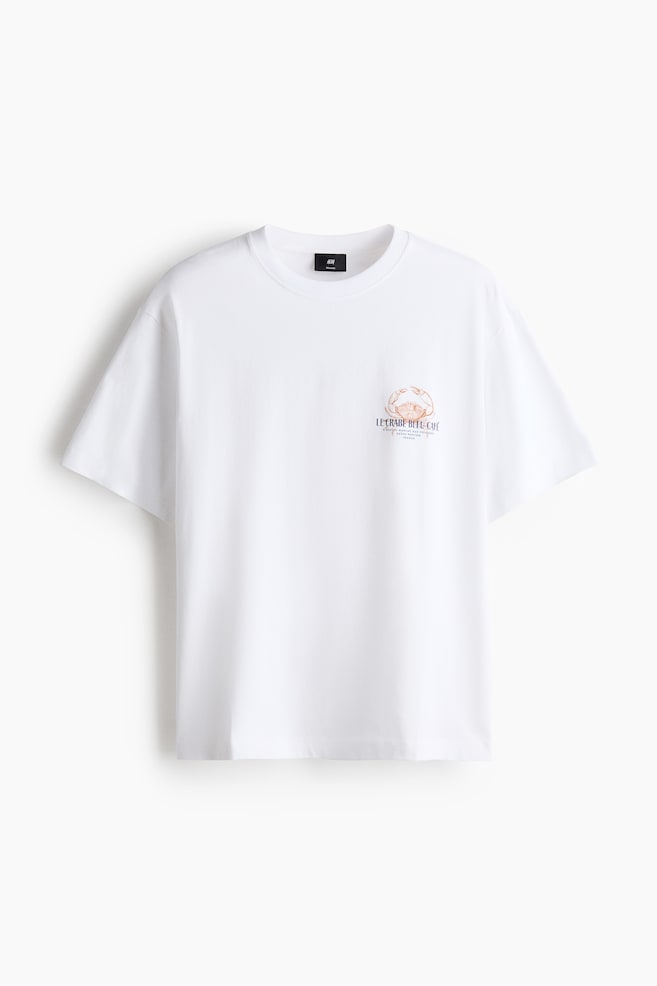 Loose Fit Printed T-shirt - White/crab/White/Port Meridian Yacht Club/White/Peak Season/Dark gray/No Defeat/White/Finca Olivetta/Light blue/Ashbury House/White/Offside Society/White/seashells/White/Puerto Vallarta - 1