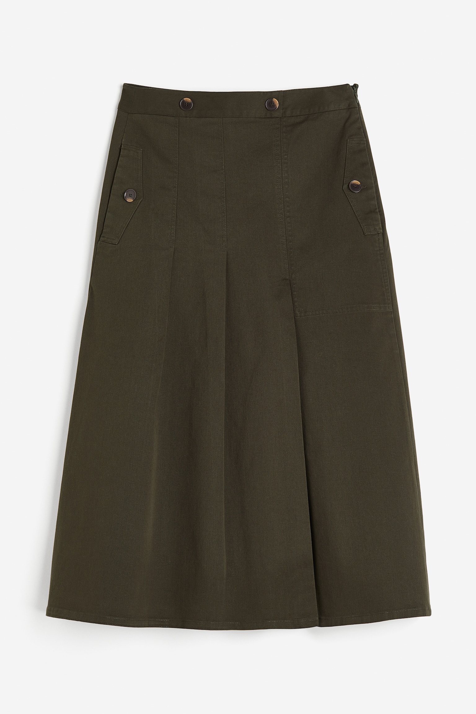 Twill skirt - Dark khaki green - 2