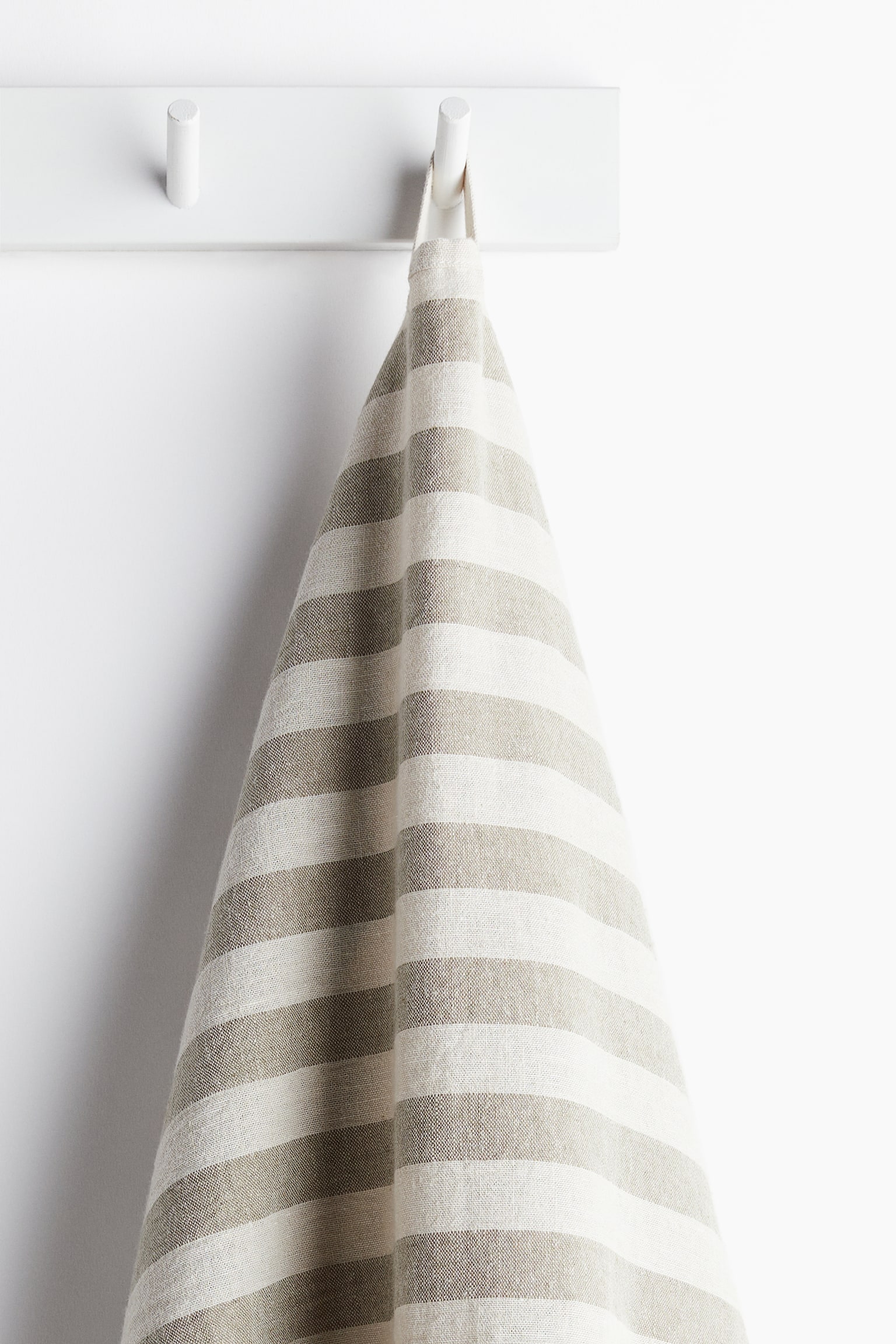 Linen-blend bath sheet - Light khaki green/Striped/Grey/Striped - 3