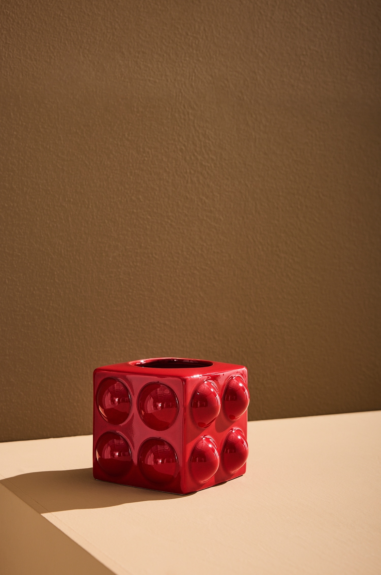 Boo Vase Petit - Rouge/Chrome/Blanc