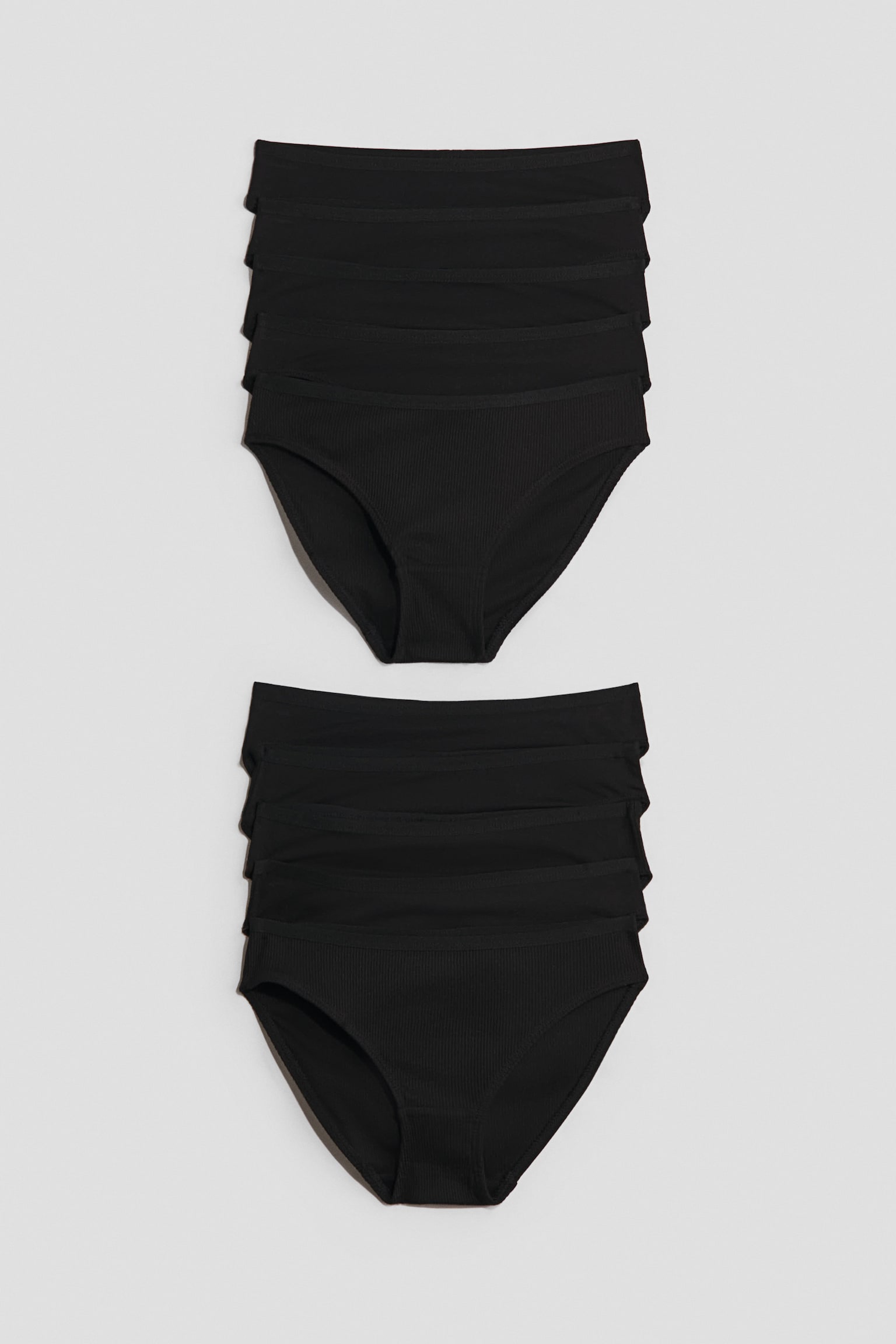 10-pack cotton briefs - Black/White/Grey marl/Black