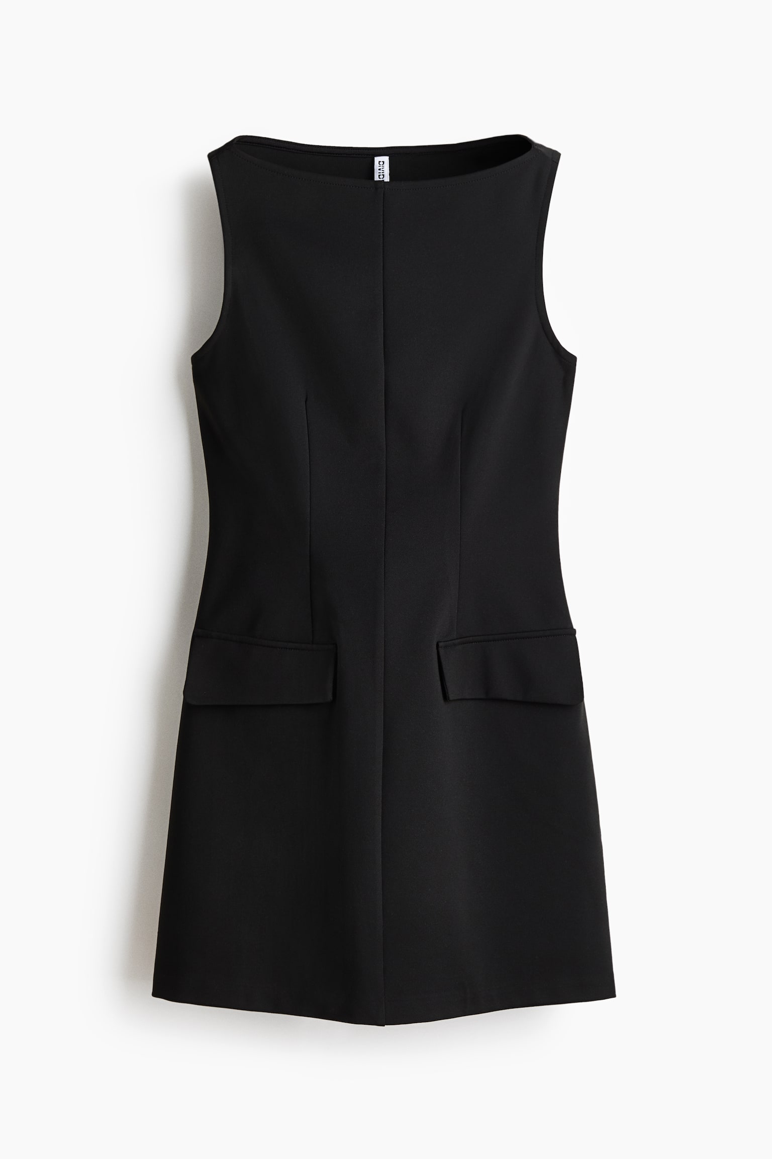 Boat-Neck Dress - Black - 1