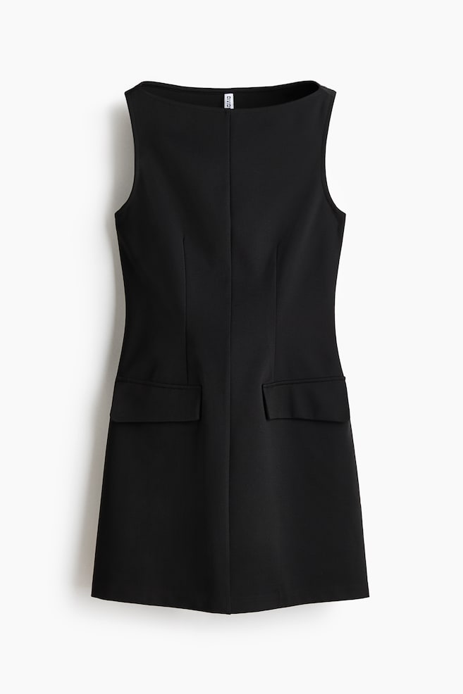Boat-neck dress - Black - 1