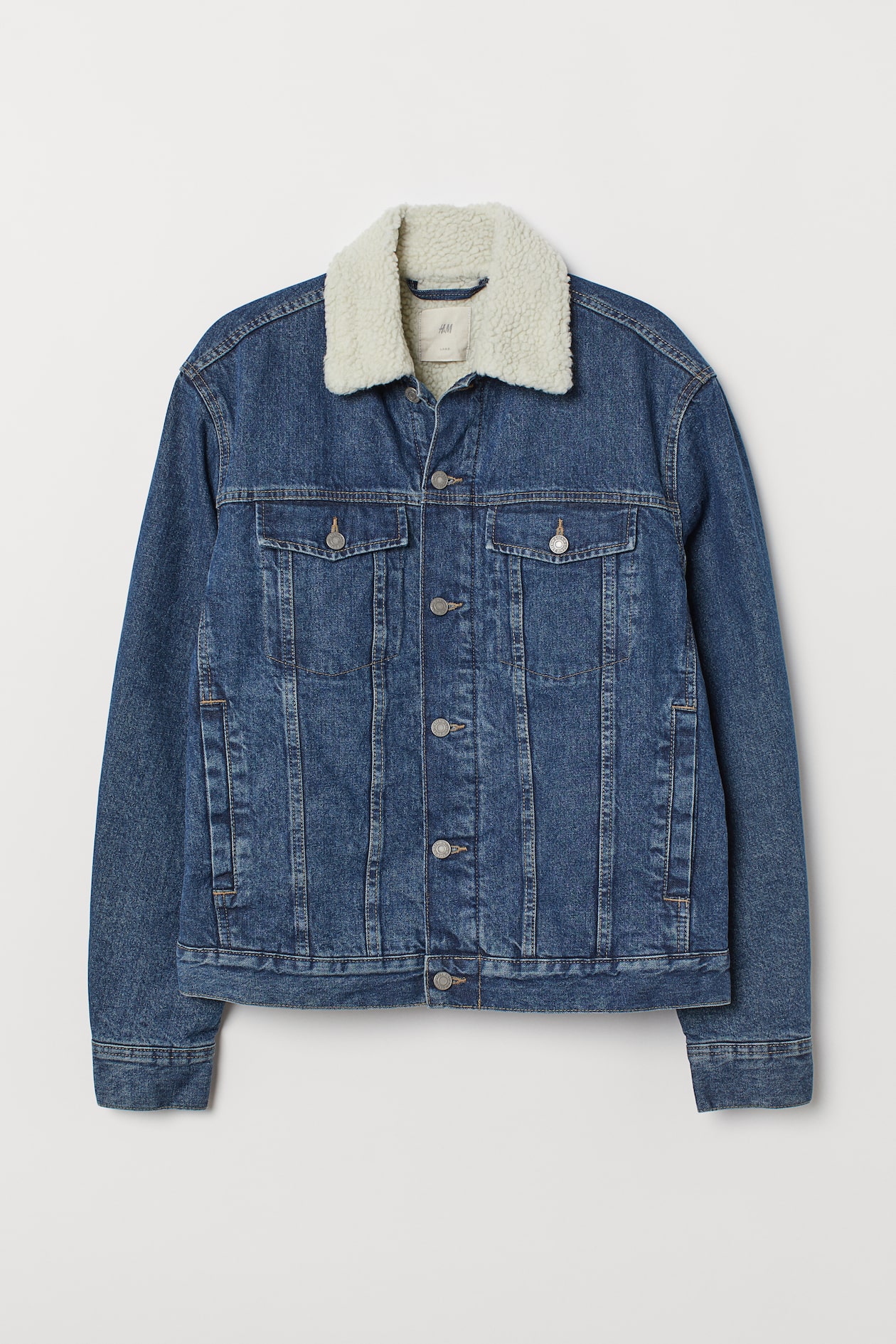 Lined denim jacket Denim blue Men H&M IN - Main Image