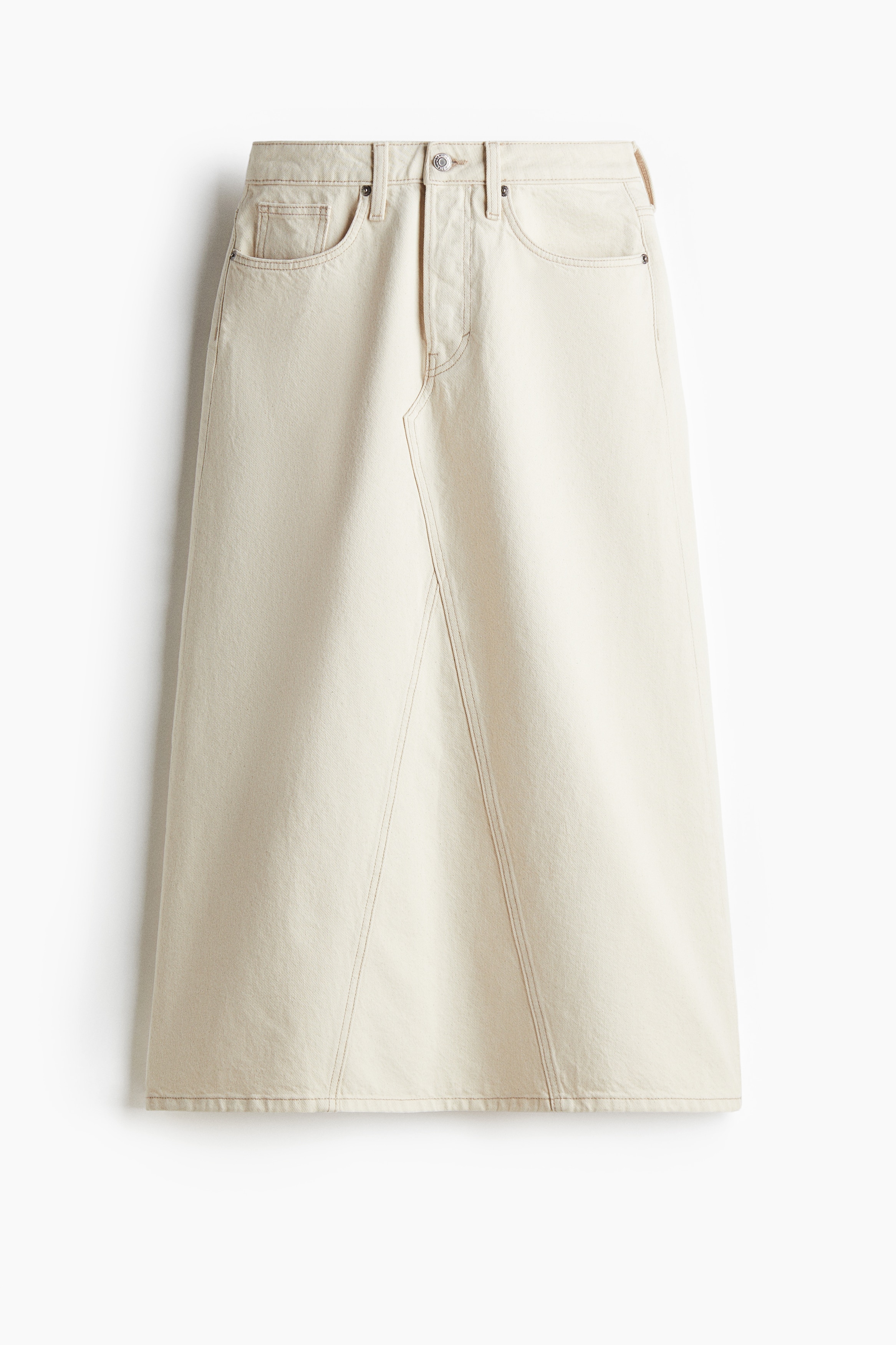 A-Line Denim Skirt - Cream/Denim blue