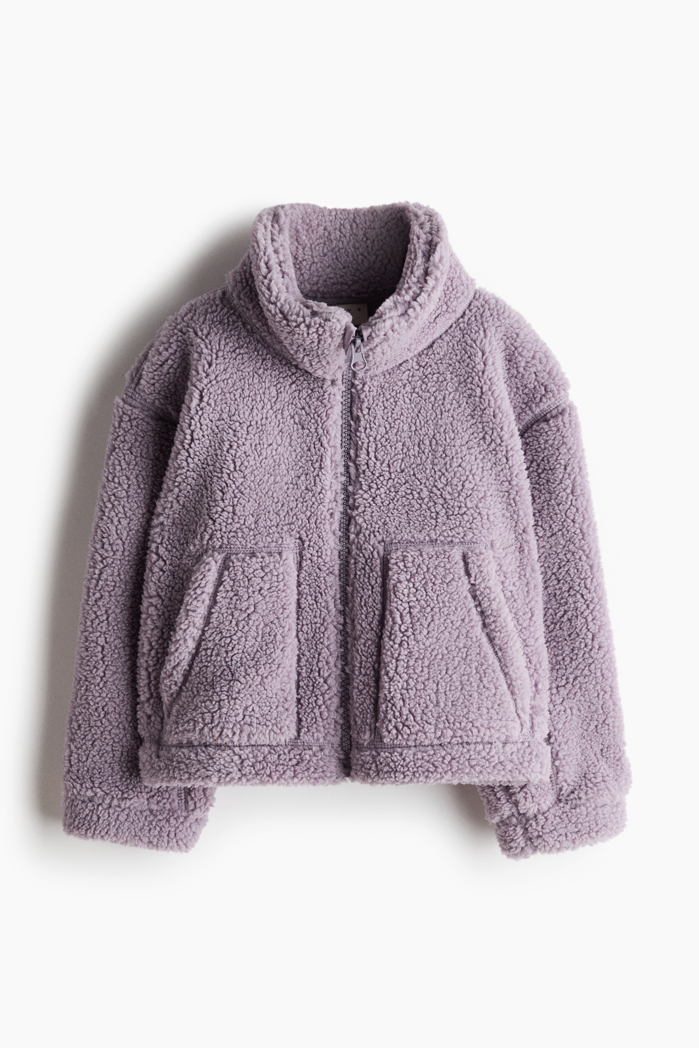 Sportjacke aus Teddyfleece - Mattes Flieder/Hellrosa