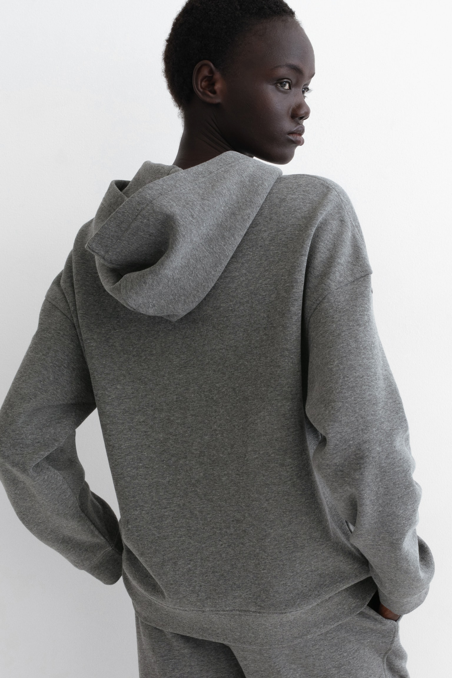 집업 후디 - 그레이 멜란지/Light blue/블랙/다크 토프 - 3