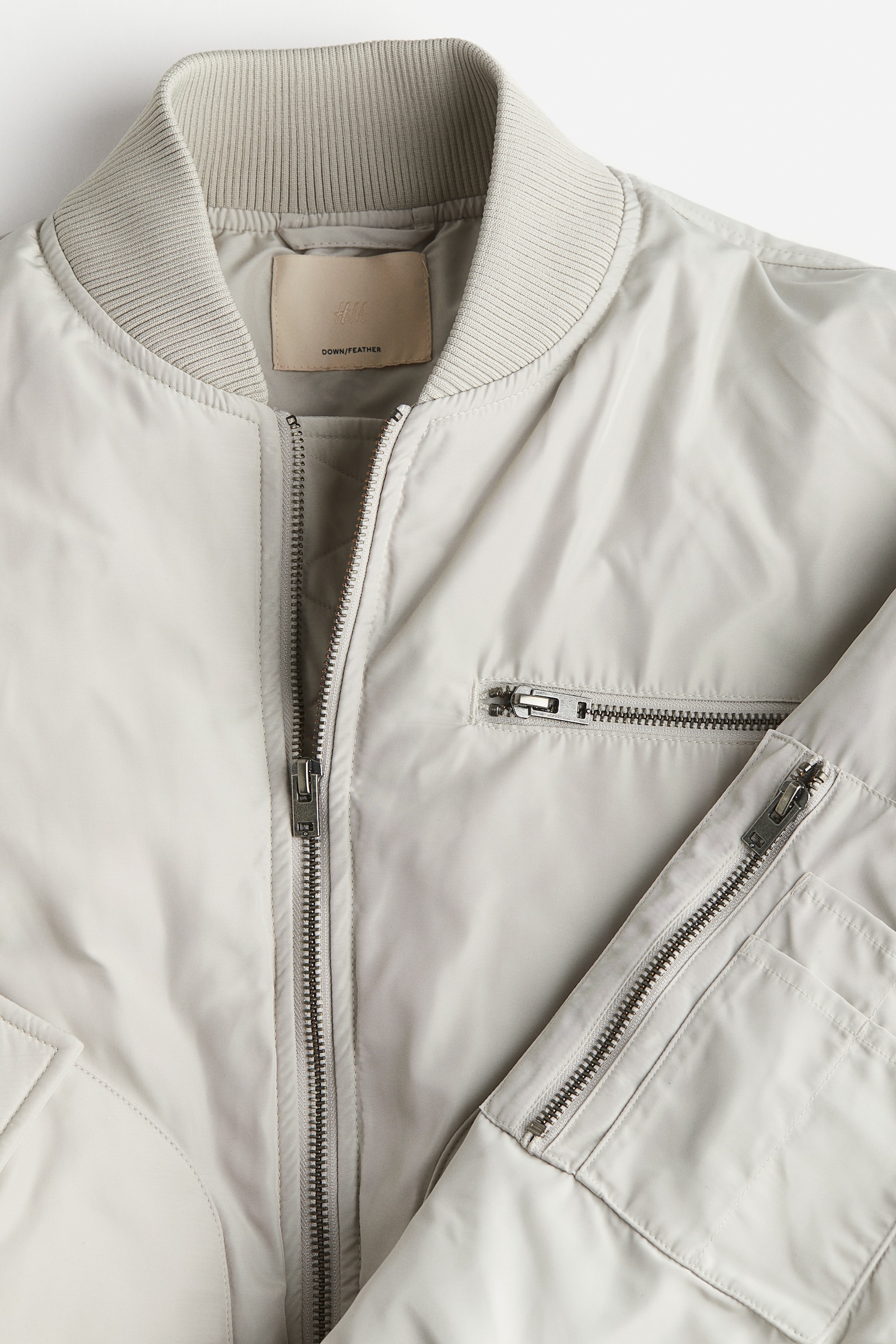 Down bomber jacket - Light beige/Dark grey - 6