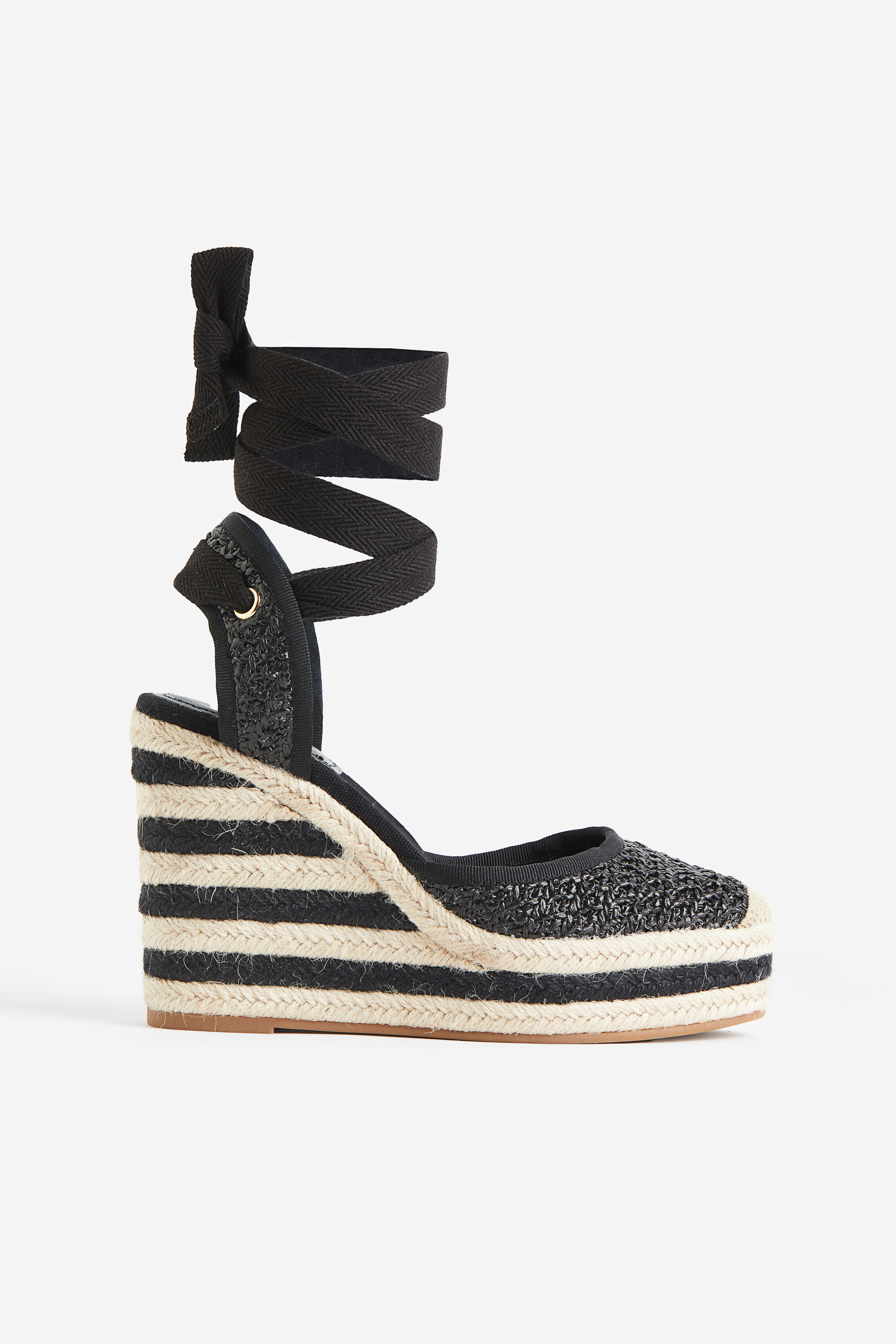 Zwarte espadrilles sleehak fashion