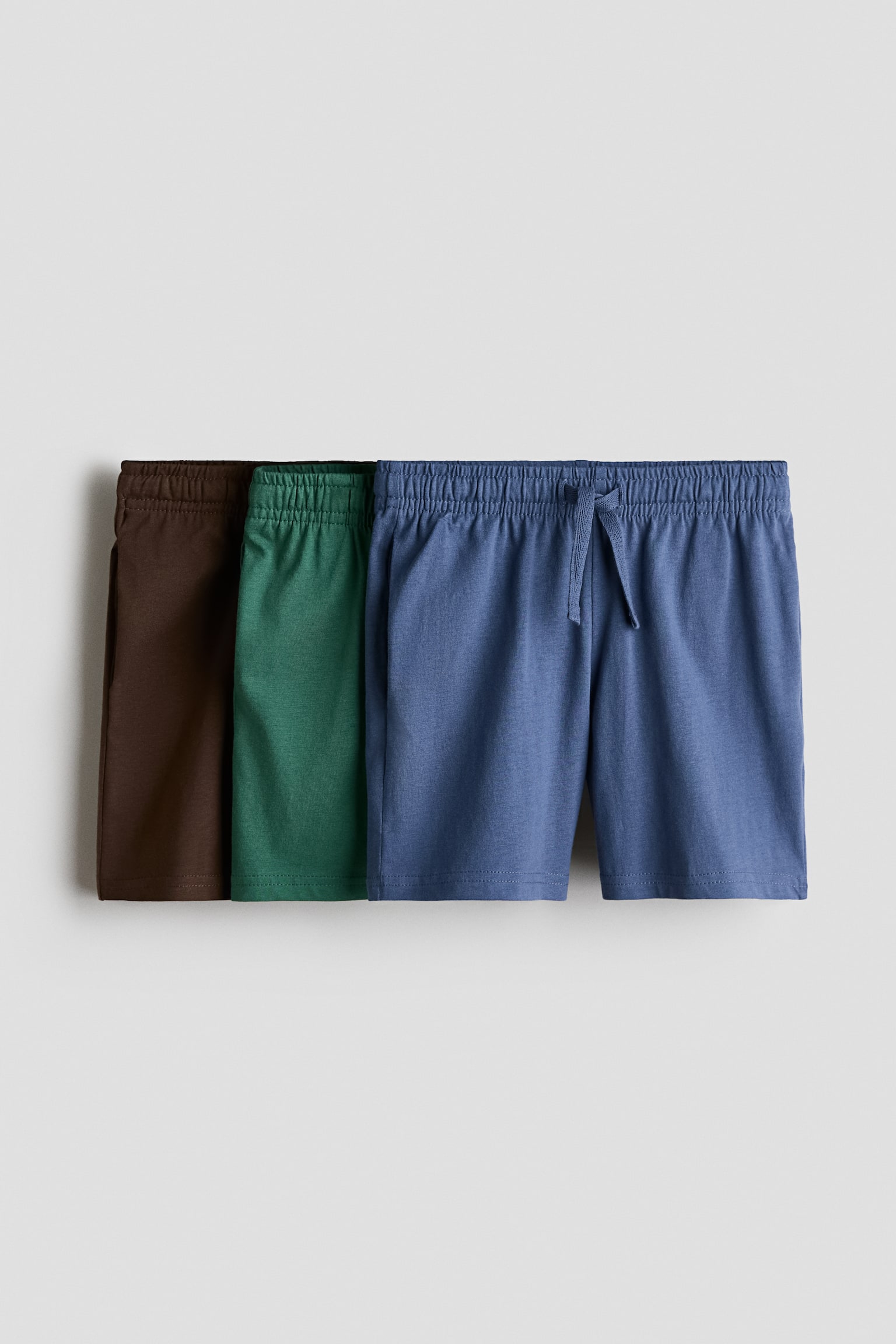 Bộ 3 quần short cotton - Màu nâu đậm/Xanh lá đậm