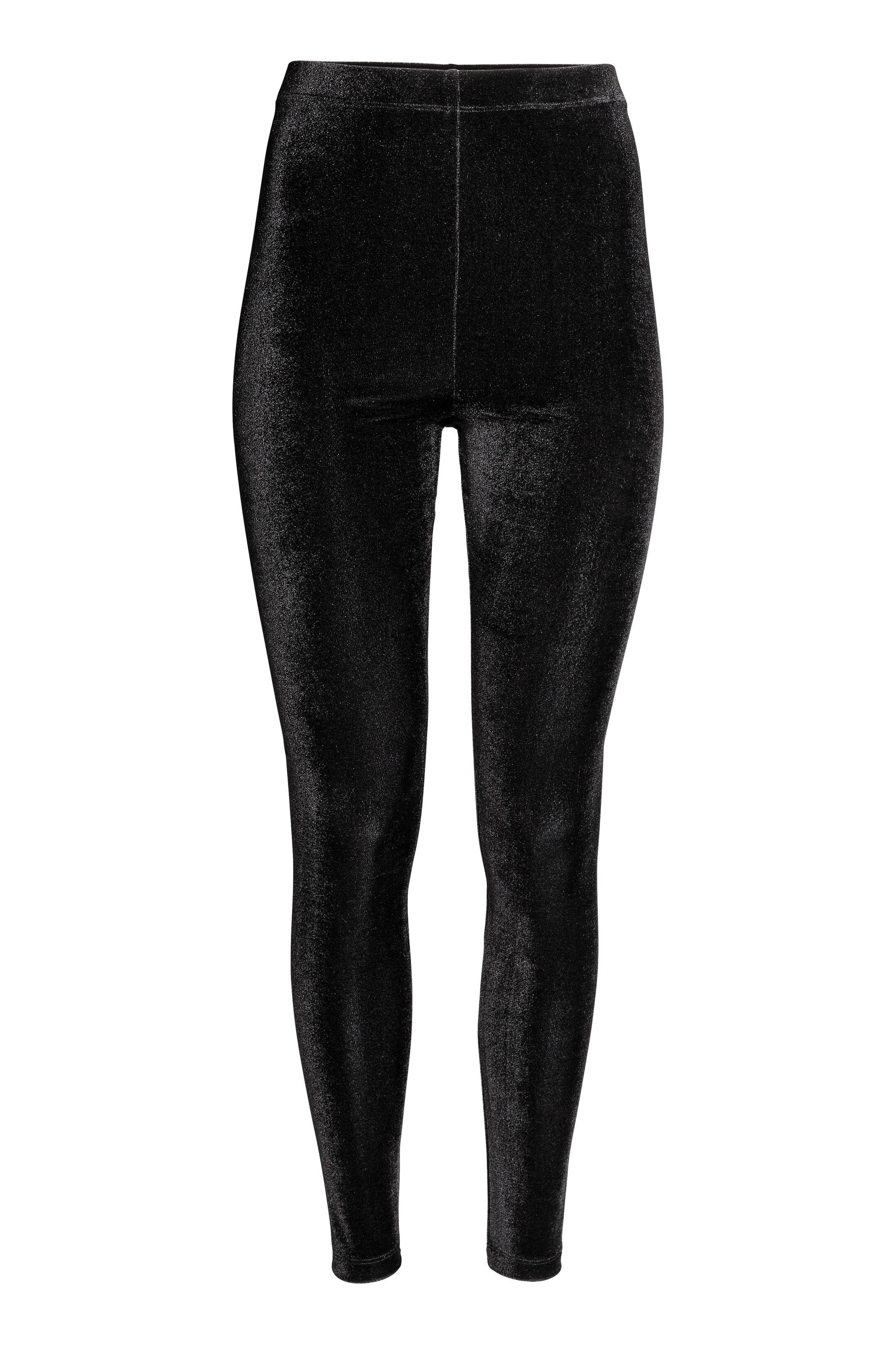 Näytä suurempi kuva: Veluurileggingsit - Musta - NAISET | H&M FI 1