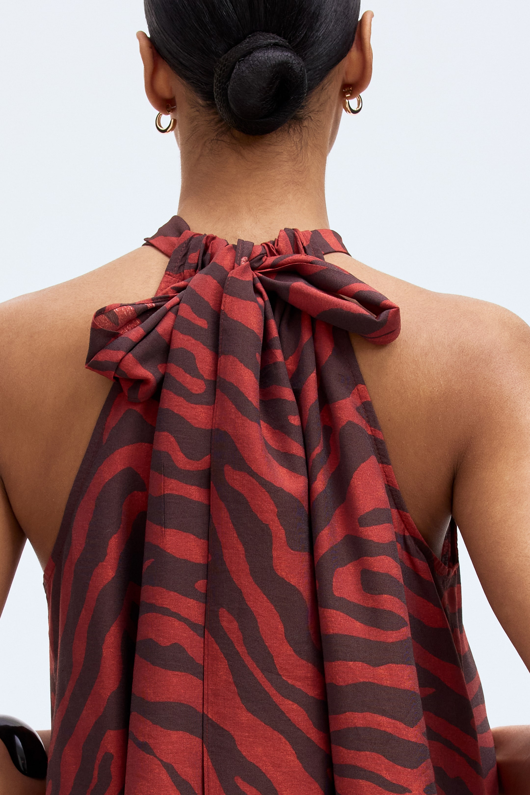 View larger image: Tie-Neck Dress - Red/zebra print - Ladies | H&M US 4