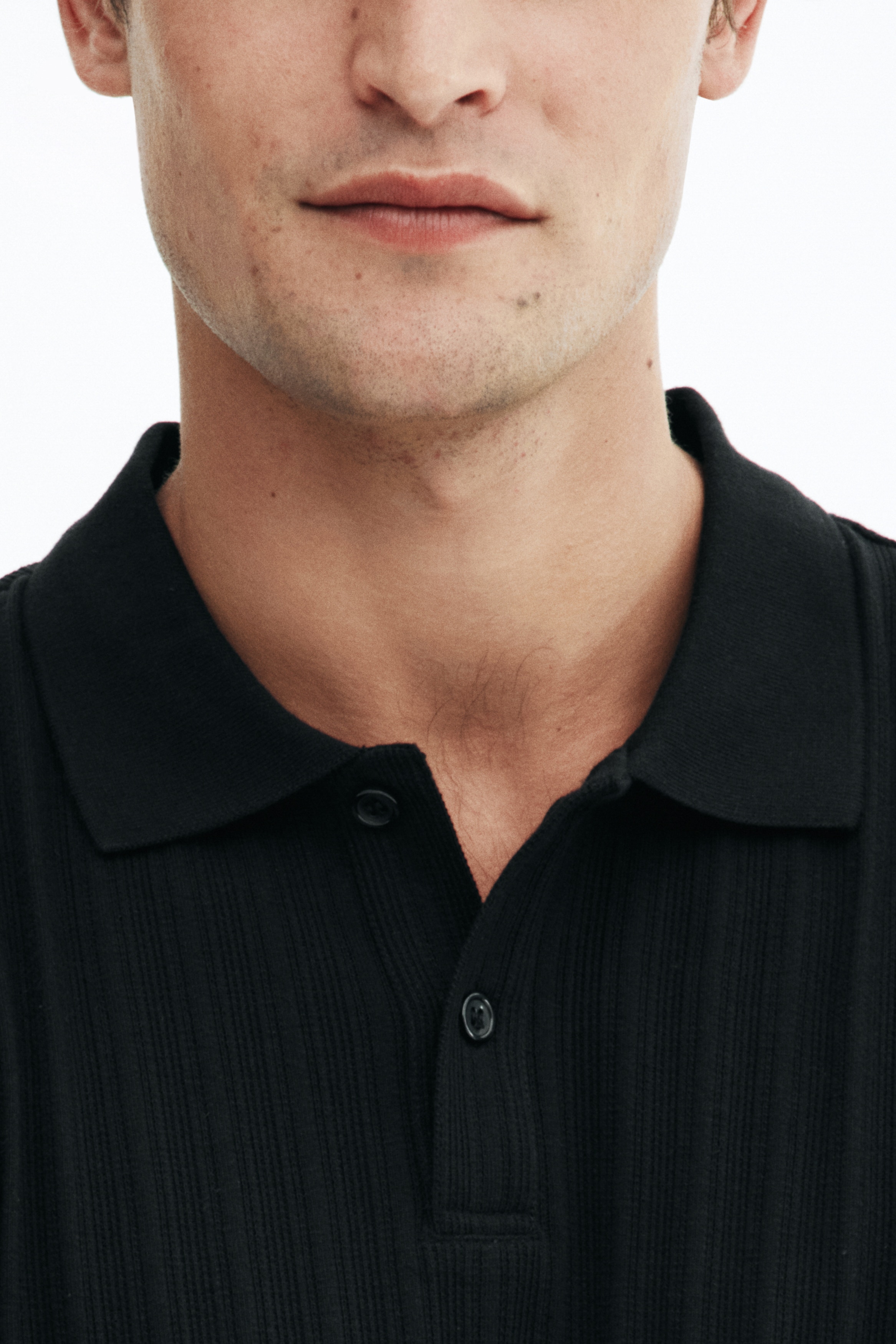 Slim Fit Textured jersey polo shirt