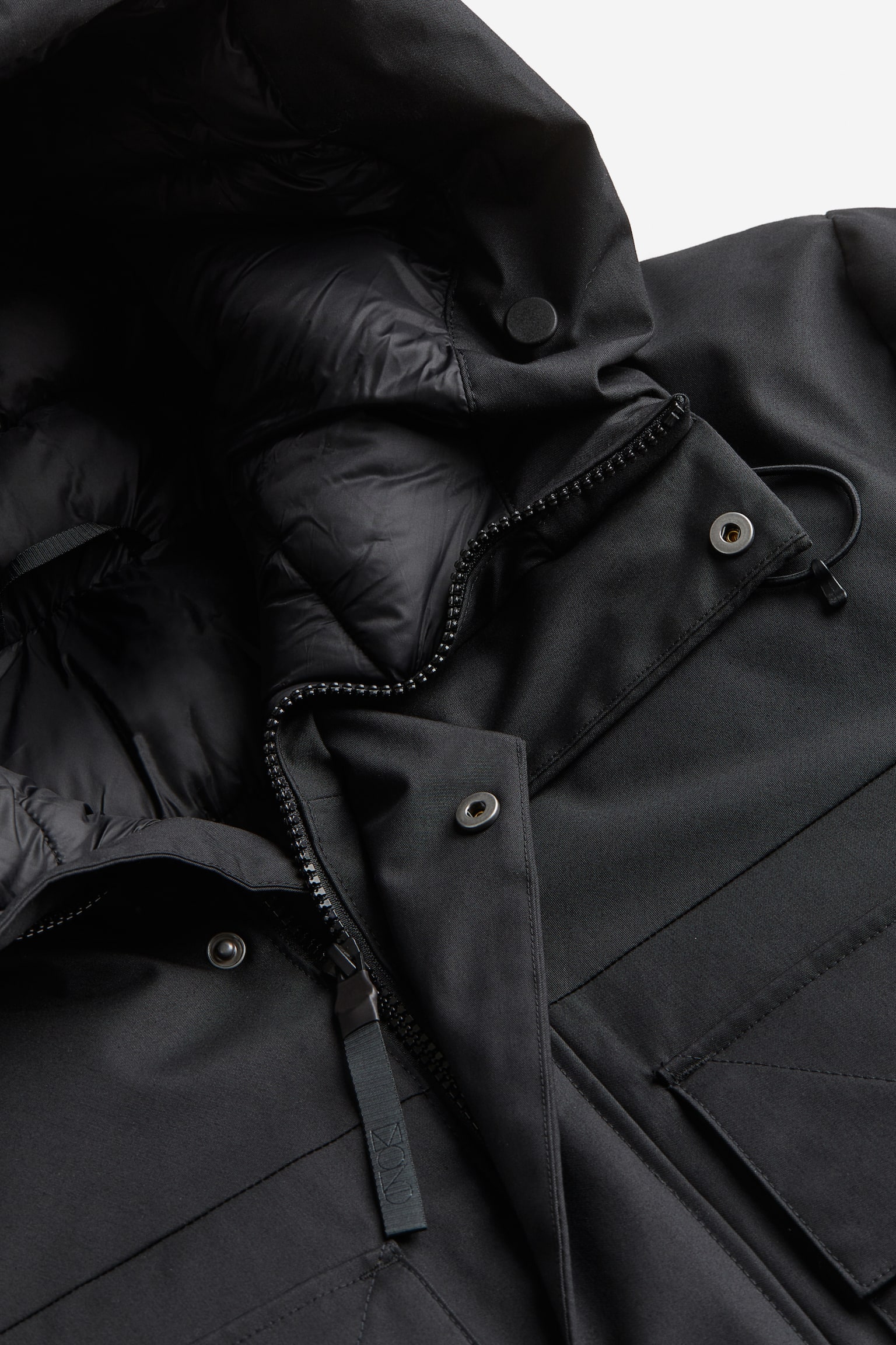 Regular Fit 2-layer insulated parka - Black/Dark grey - 5