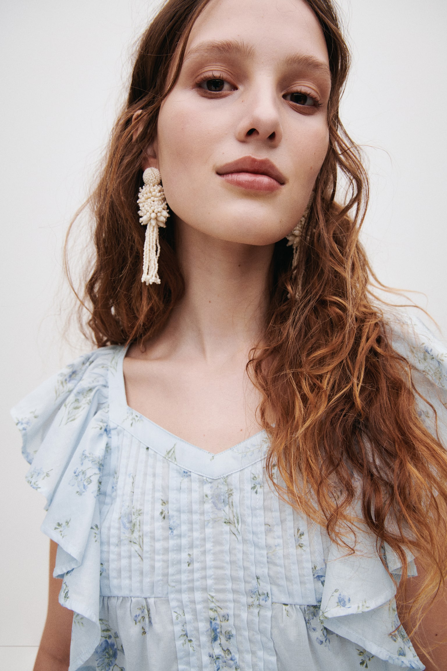 Frill-trimmed cotton top - 3
