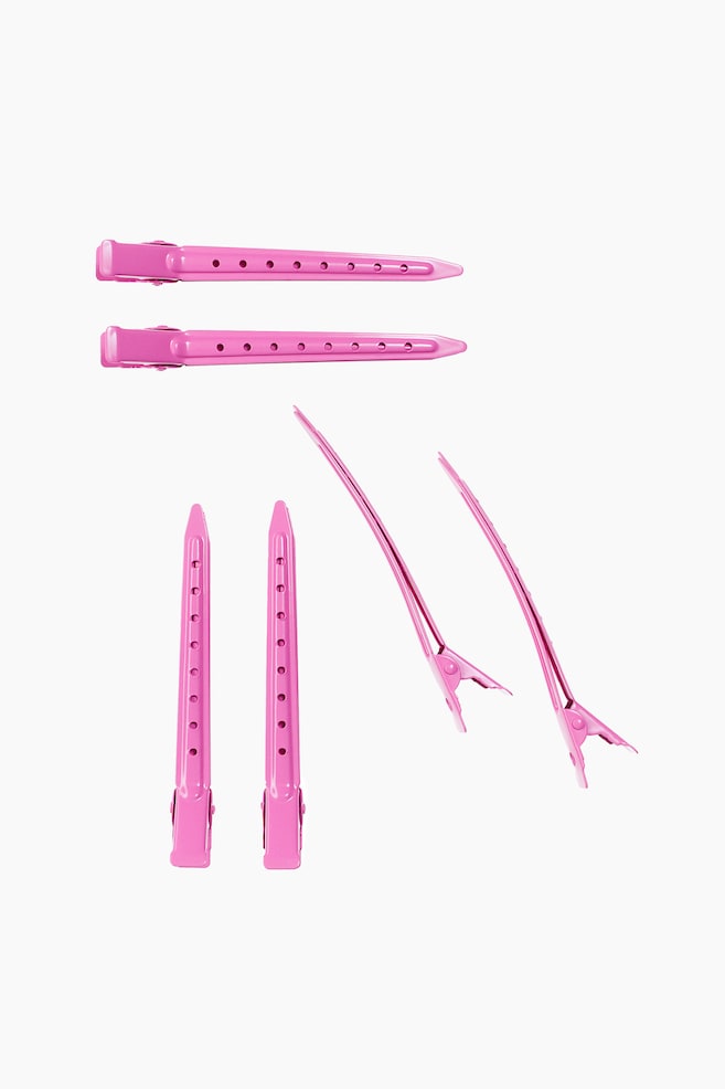 6-pak stylist hårspænder - Hot pink/Rosa - 2
